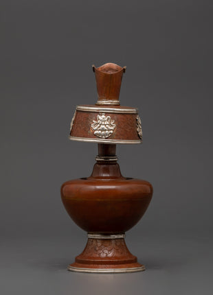 Handcrafetd Tibetan Bhumba Ritual Vase | Buddhist Water Offering Vessel
