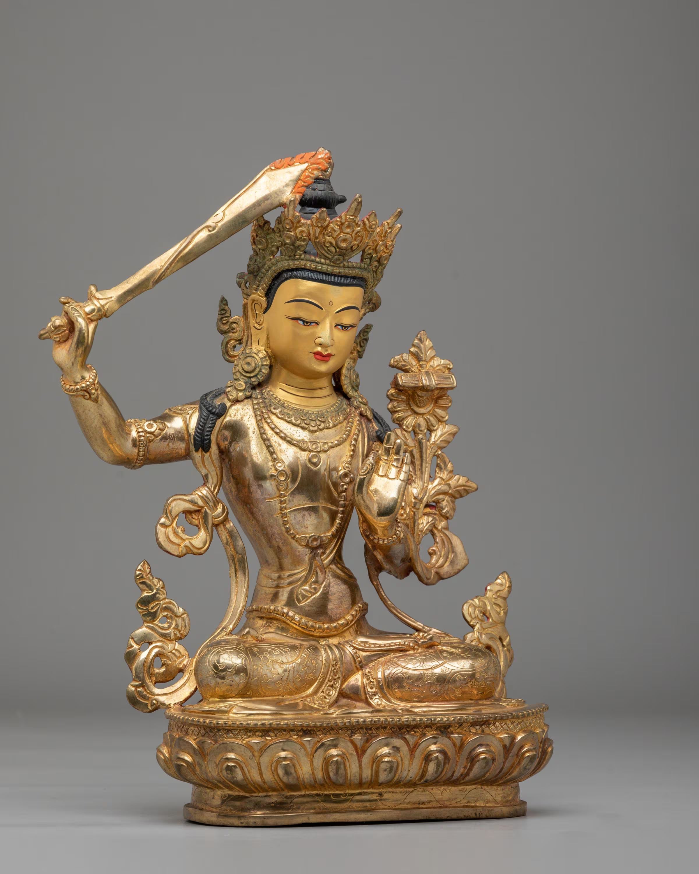 Manjushri Statue Of Power And Wisdom | Symbolizing Knowledge