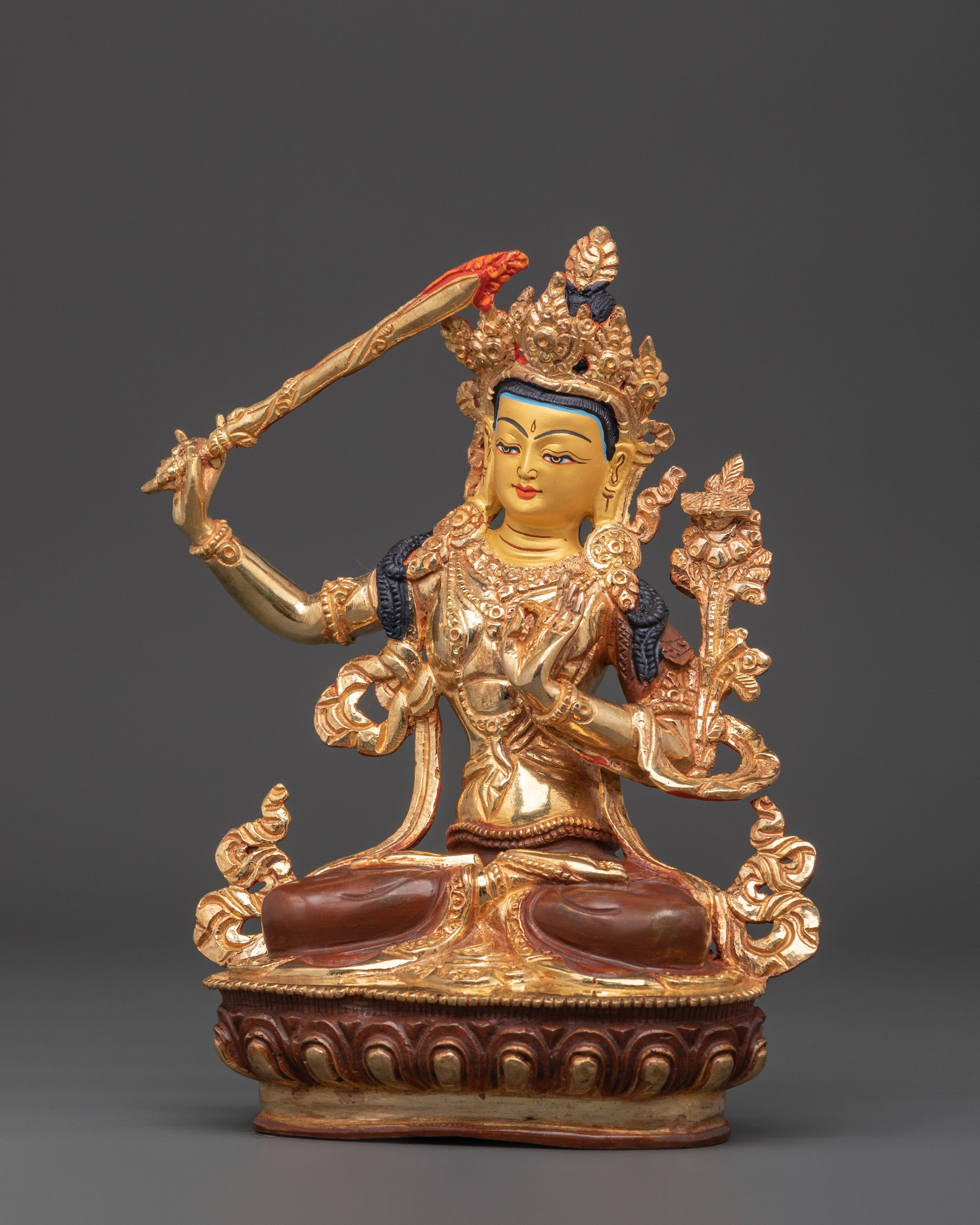Manjushri Wisdom Buddha Statue | Ideal for Wisdom and Meditation Spaces
