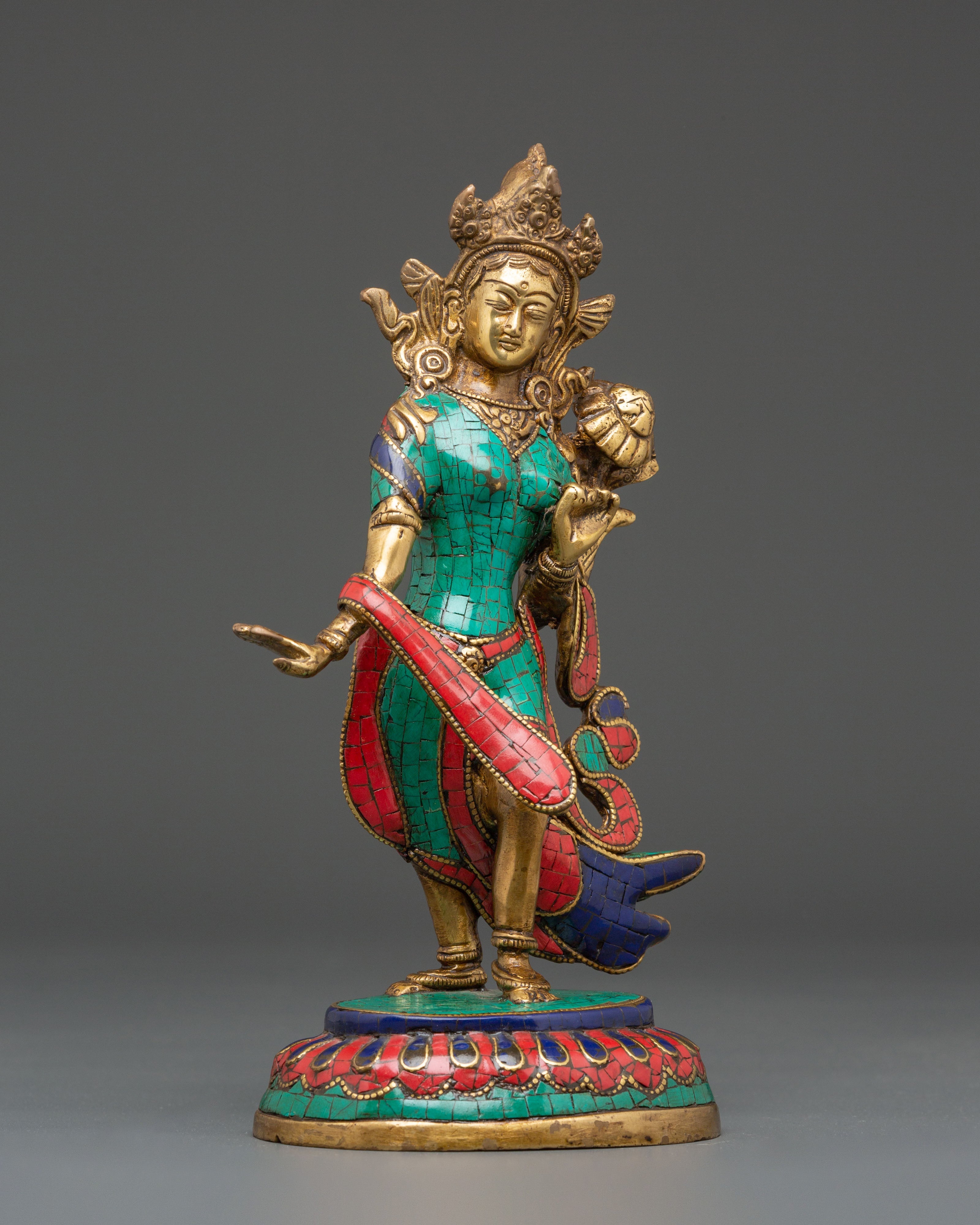 Sacred Green Tara Goddess Sculpture | Spiritual Protection
