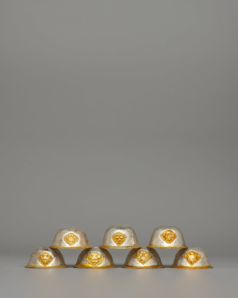 Gold & Silver-Plated Tibetan Offering Bowls