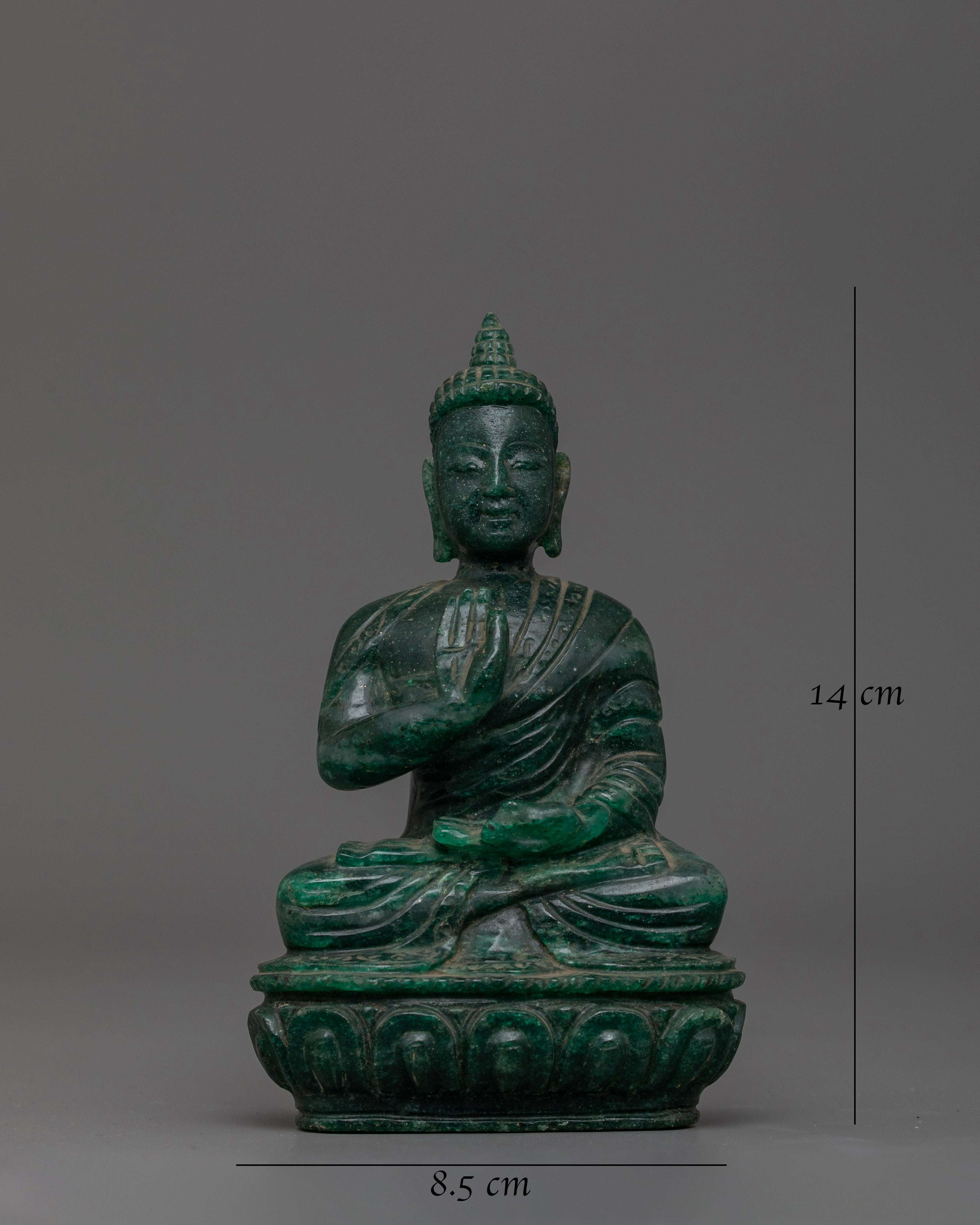 Hand-Carved Nephrite Stone Amoghasiddhi Buddha Statue | Perfect for meditation