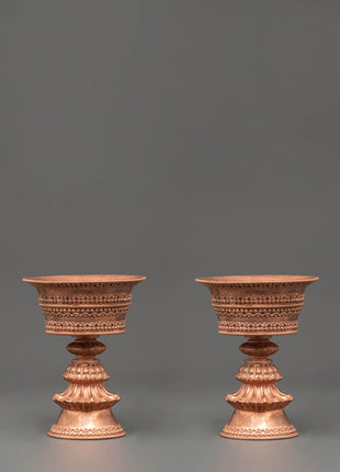 Copper Butter Lamp for Dharma 