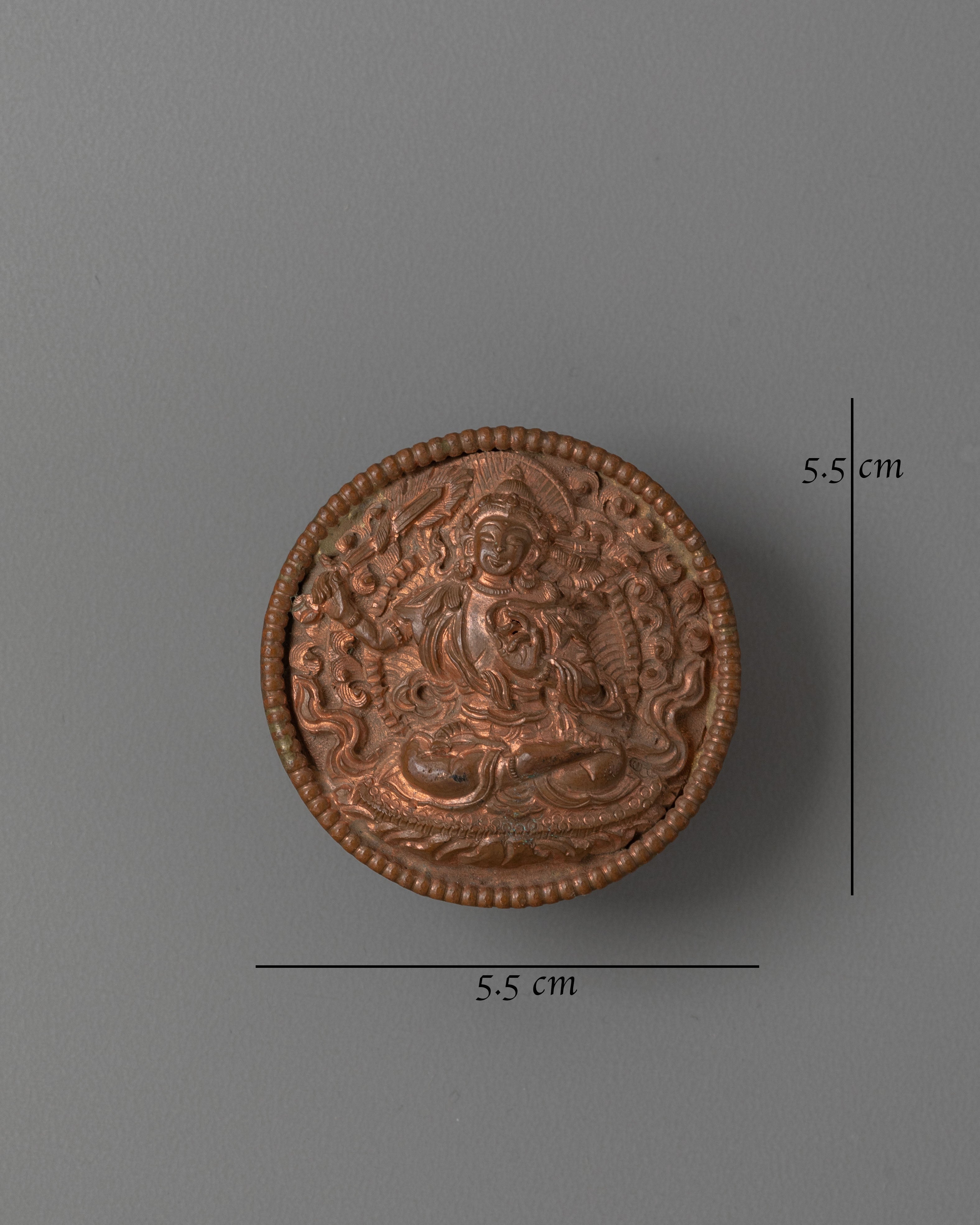 Tibetan Manjushri Mandala Decor | Copper Buddhist Wall Art