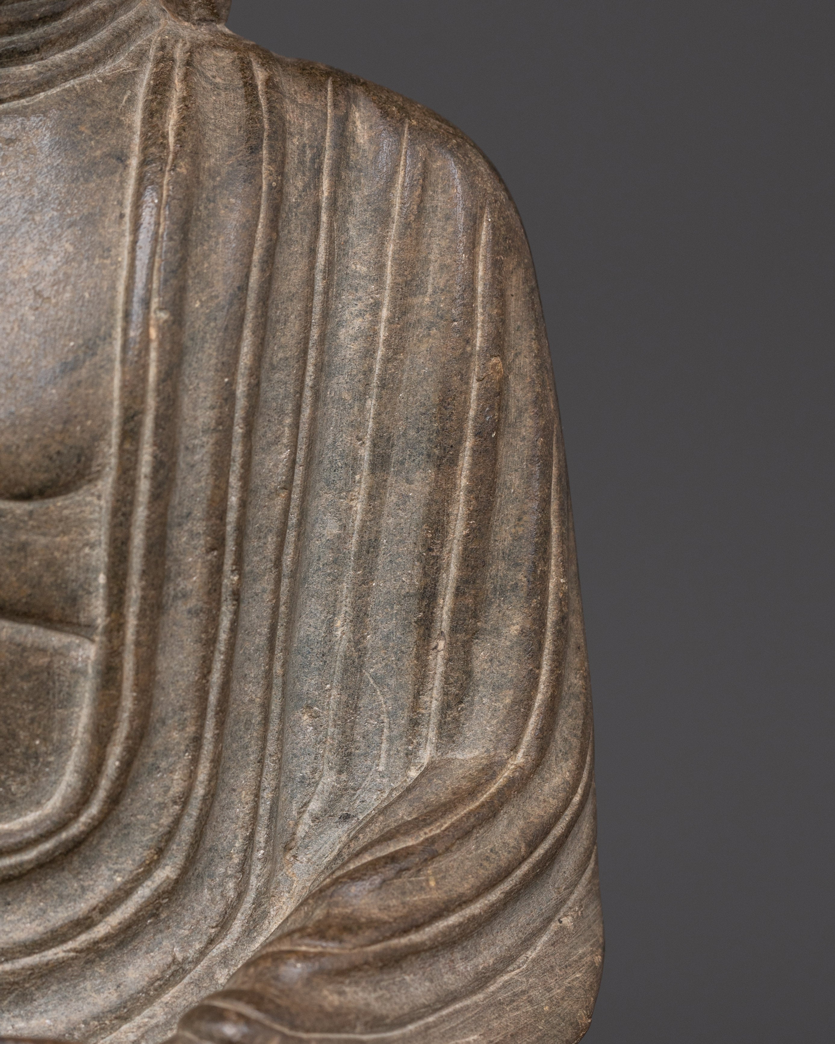Sacred Amitabha Buddha Sculpture | Handcrafted Stone Buddha Statue for Meditation