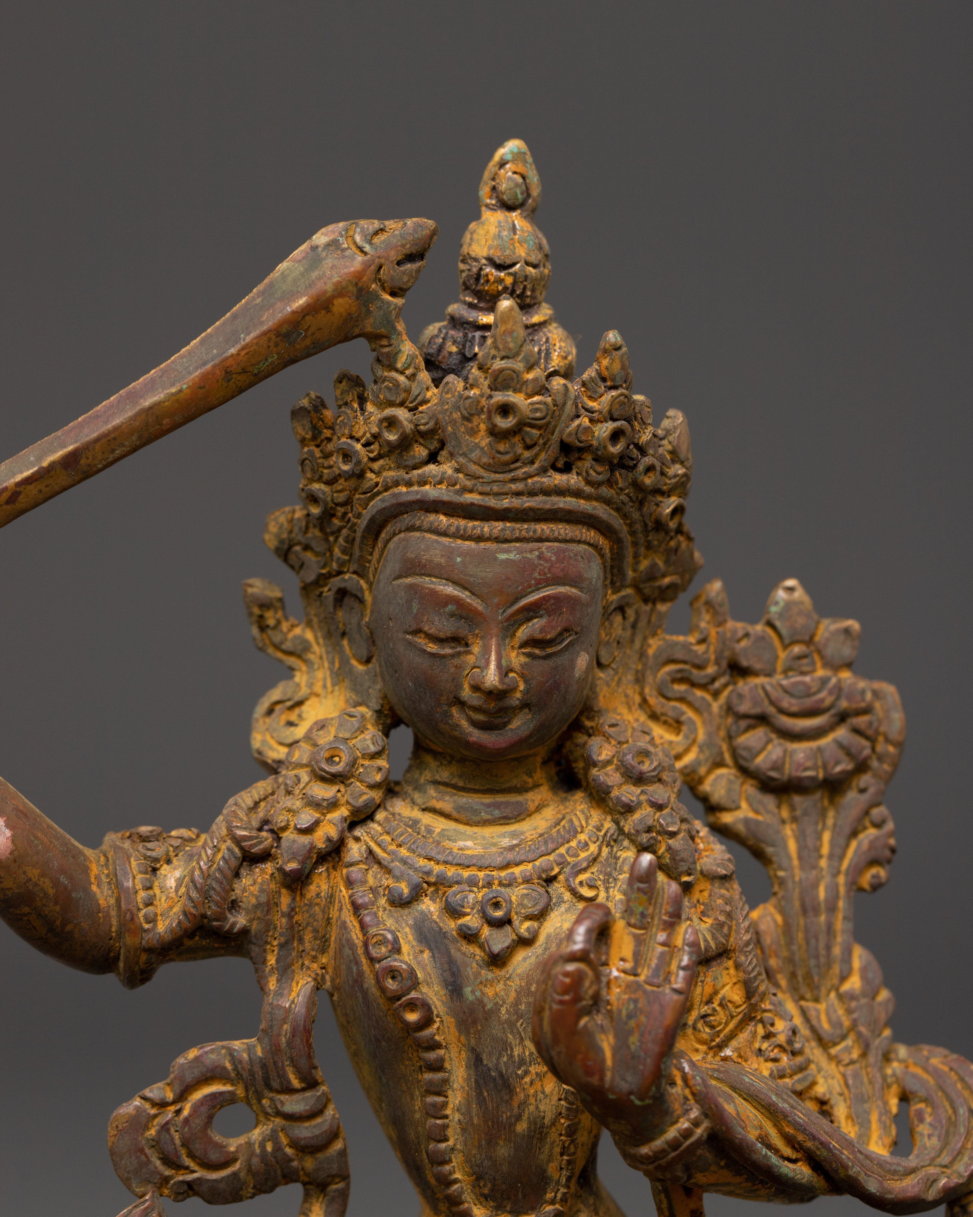Manjushri, The Bodhisattva of Wisdom | Deity Wielding a Flaming Sword
