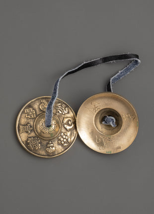 Tibetan Meditation Cymbals | Brass Ritual Bells for Meditation &amp; Healing