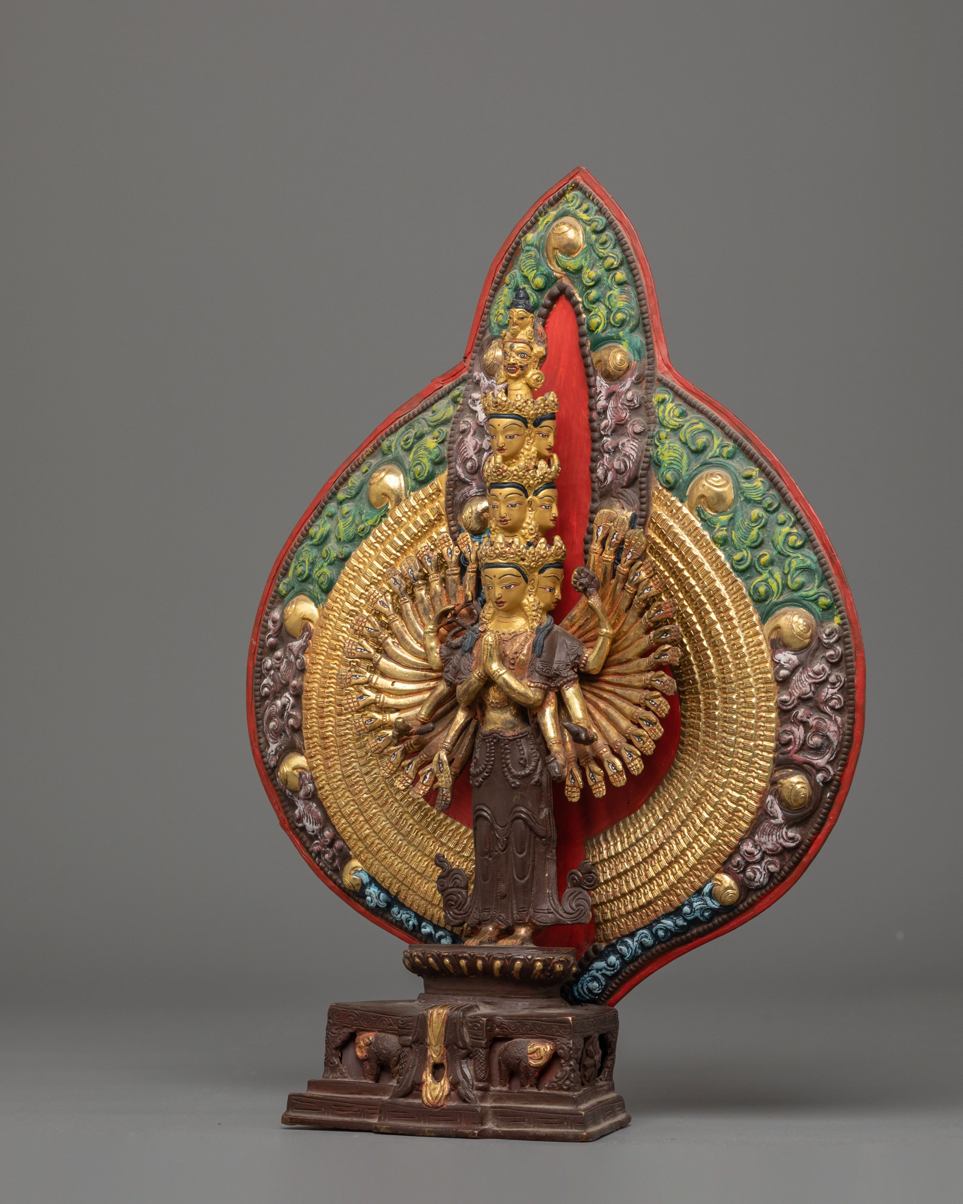 Nepalese Thousand Armed Chenrezig Statue | Avalokiteshvara Buddhist Art