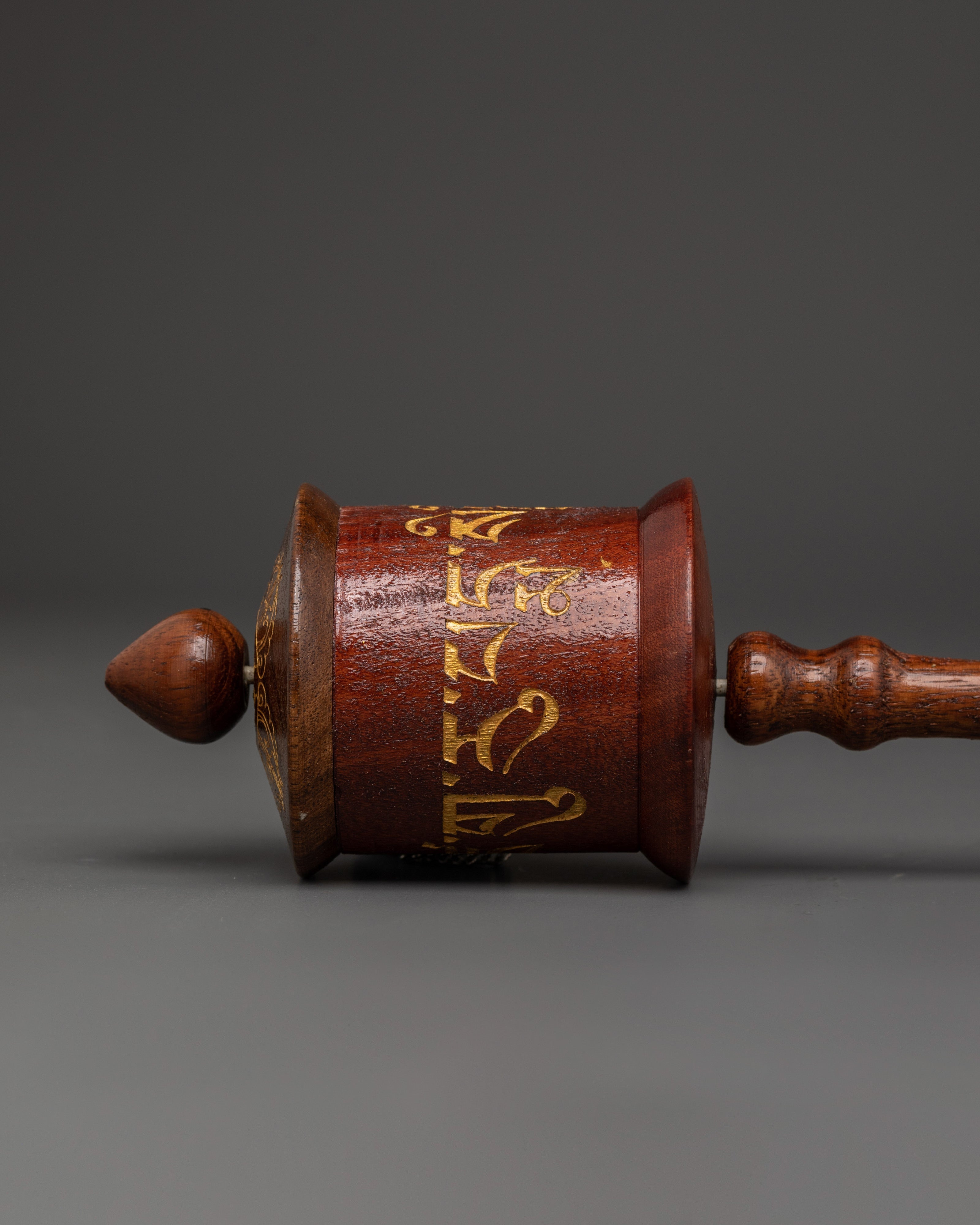 Handcrafted Wooden Prayer Wheel | Tibetan Mantra Spinner