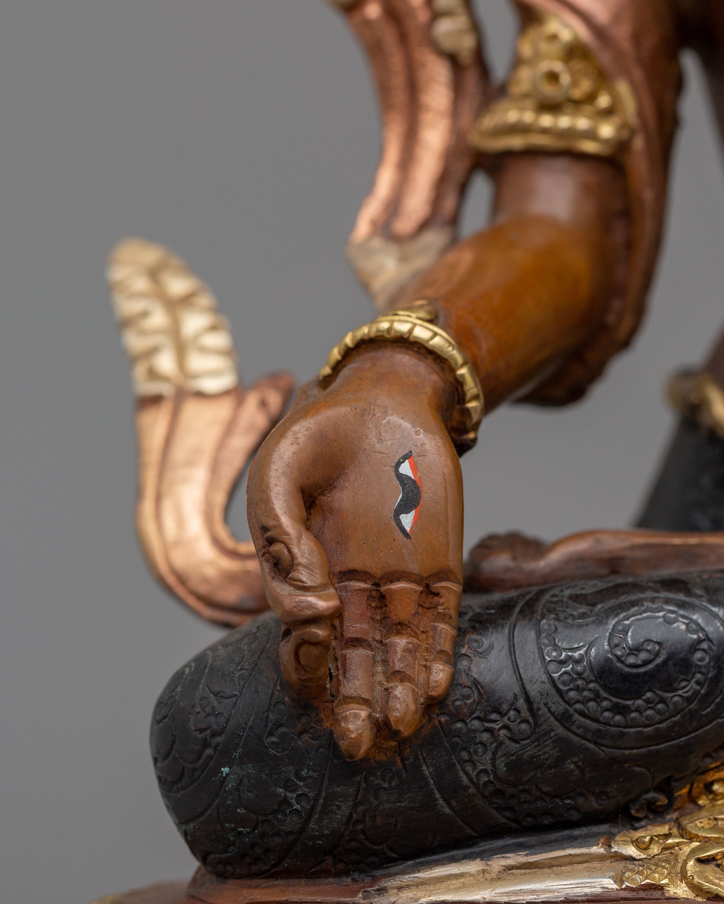 Handcrafted Tibetan White Tara Copper Statue | Spiritual Goddess Statue