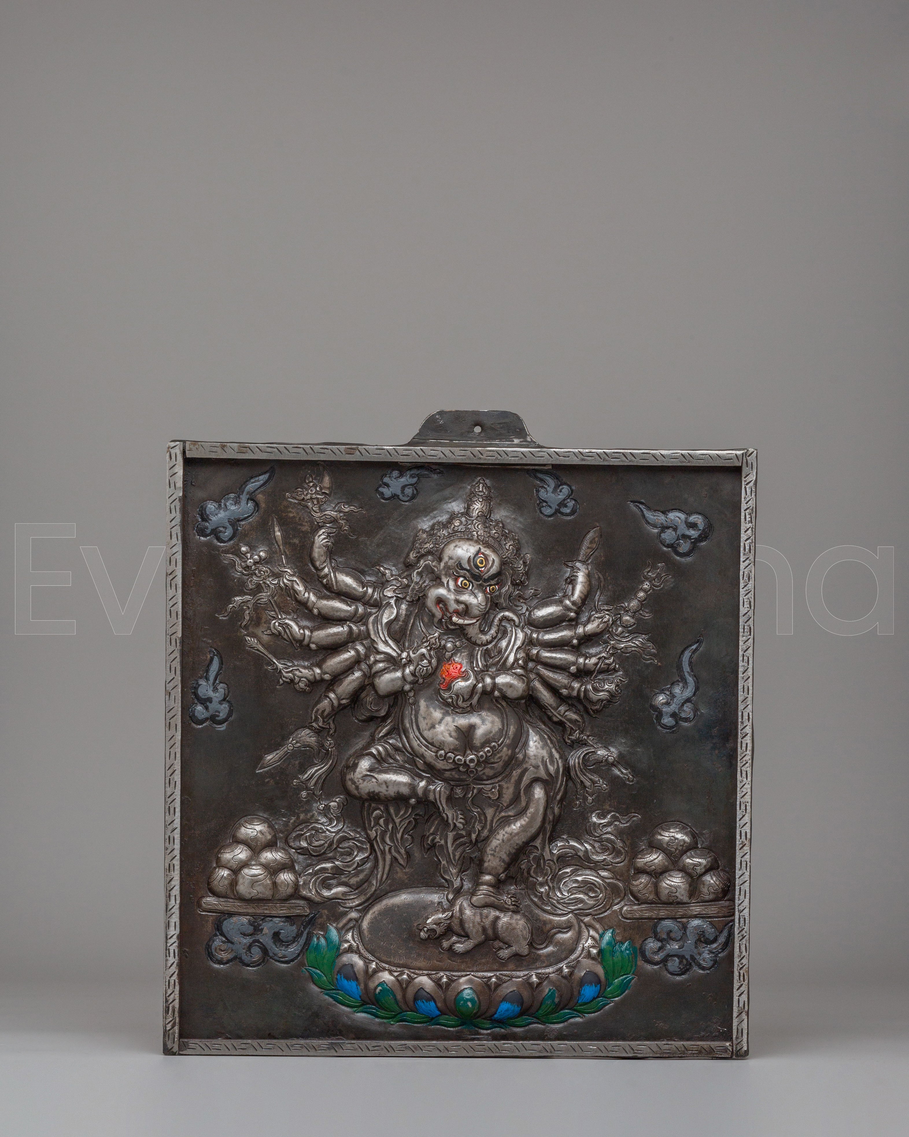 12 Armed Maha Rakta Ganesha Wall Hanging