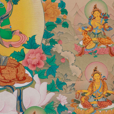 Traditional Thangka of 21 Tara | Compassion and Swift Protection