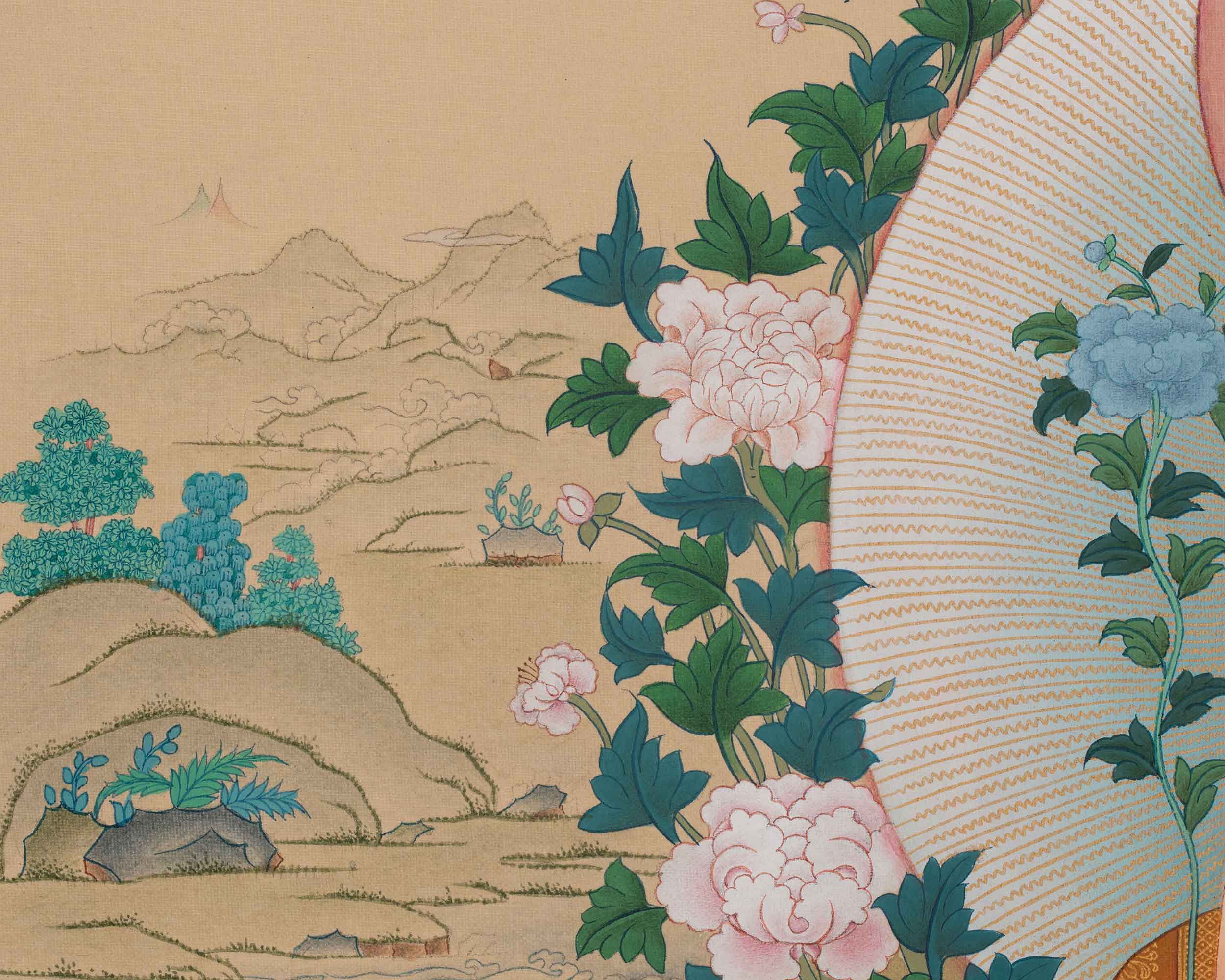 Longchenpa Sacred Thangka | Traditional Nyingma Master Buddhist Artwork