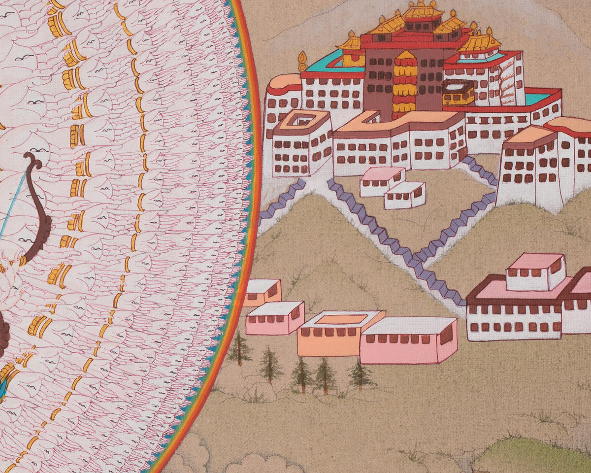 1000-Armed Chenrezig with Other Deities | Sahasrabhuja Avalokiteshvara