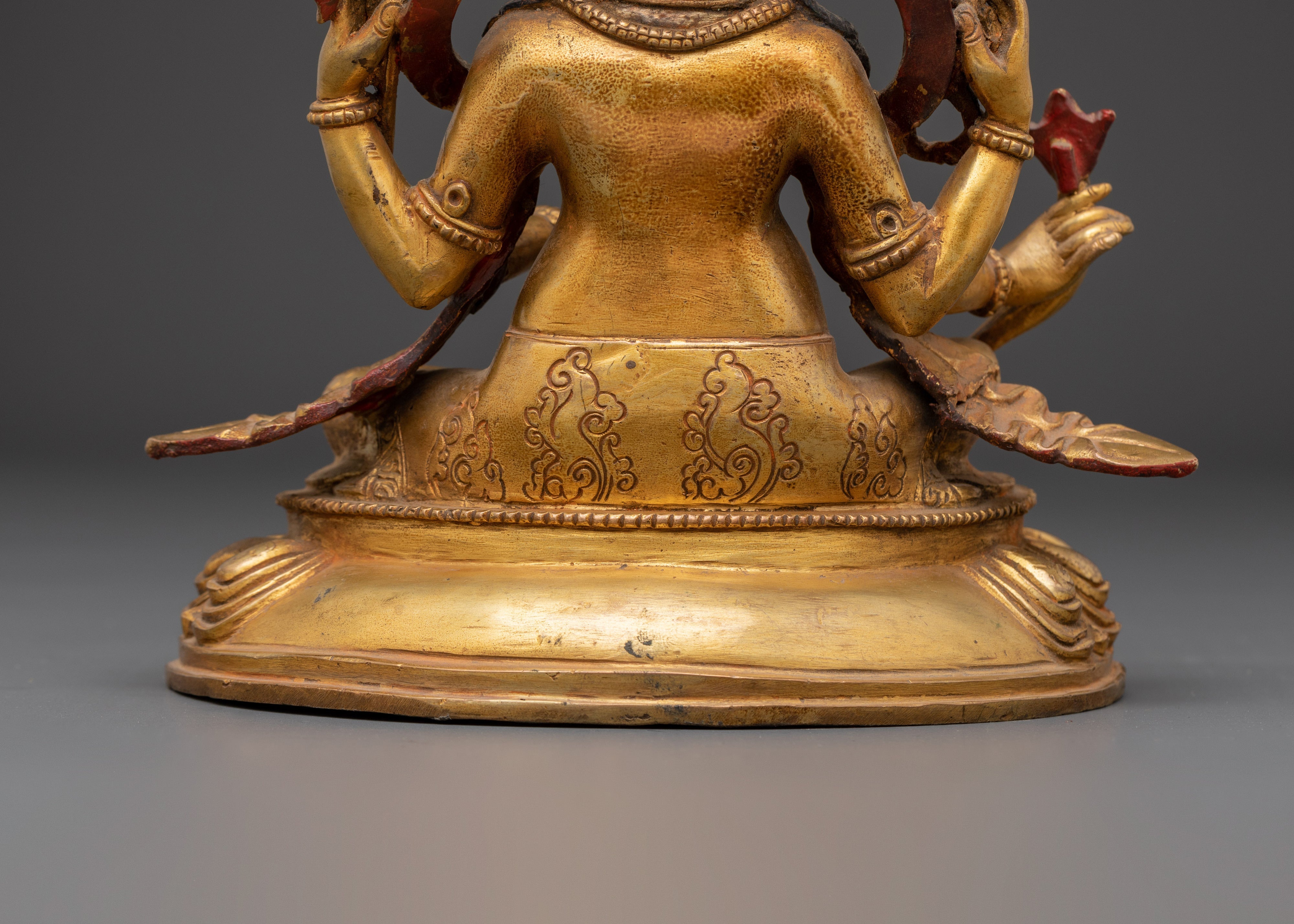 Handmade Vinayaka Ganesha Sculpture | Copper and Gold Plated Hindu Statue