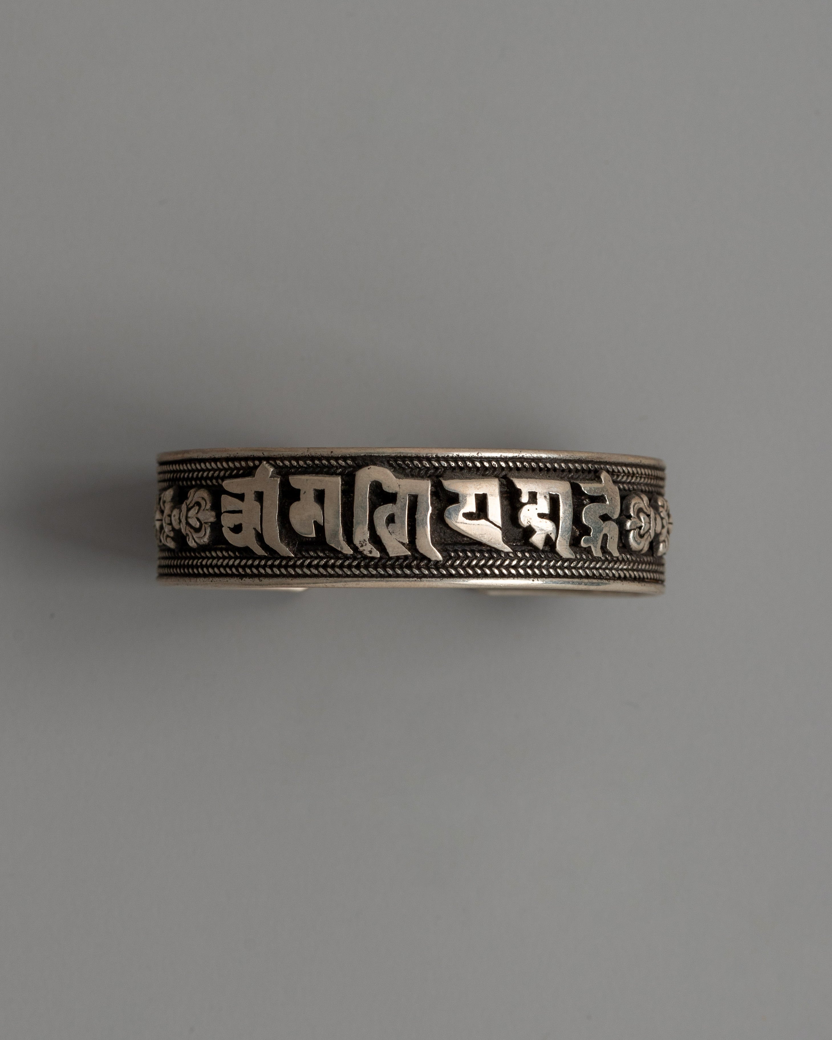 Sterling Silver Om Mani Padme Hum Bracelet |  Powerful Buddhist Jewelry for Protection & Peace