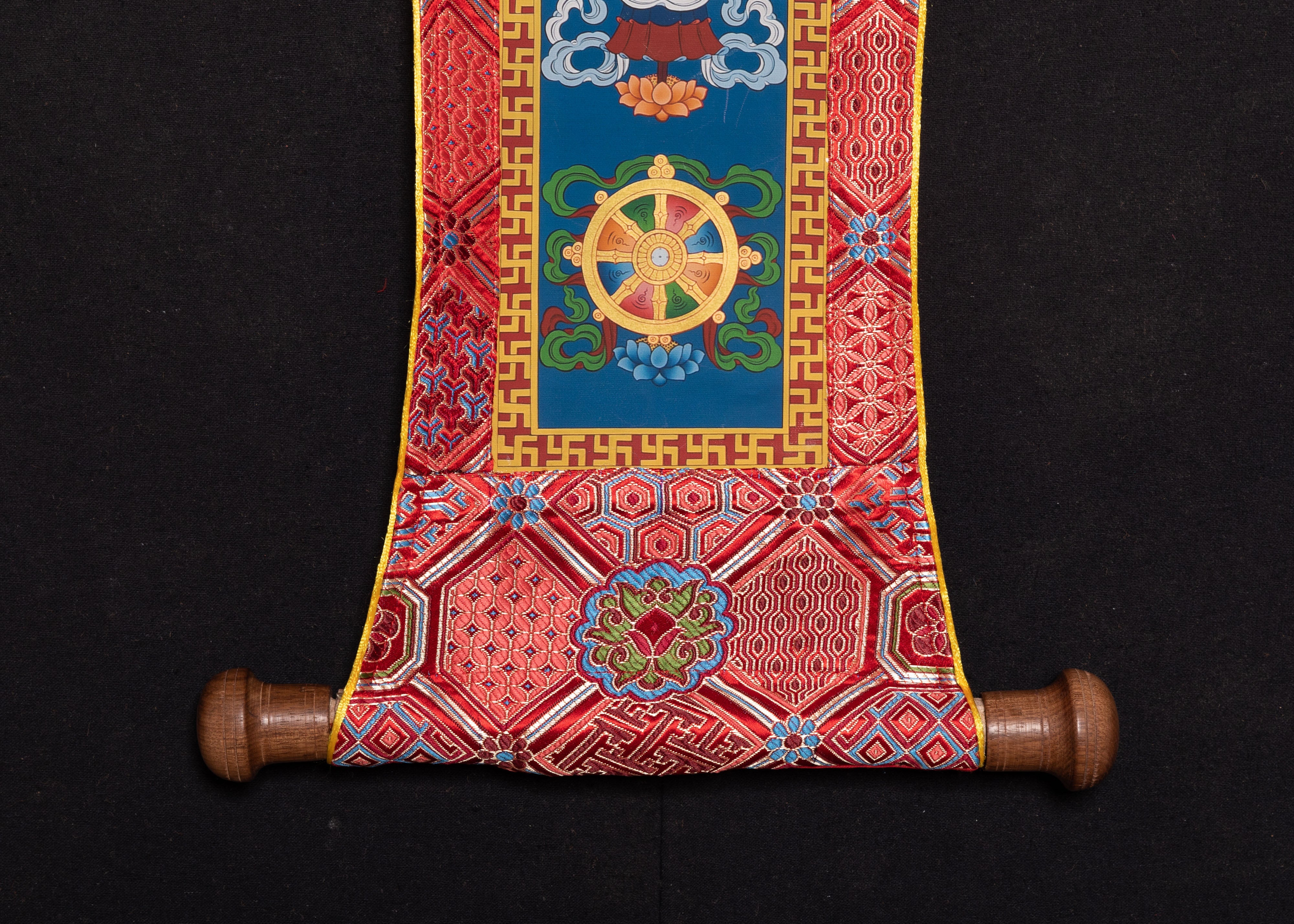 Eight Auspicious Symbol Silk Fabric Brocade | Sacred Home Decor