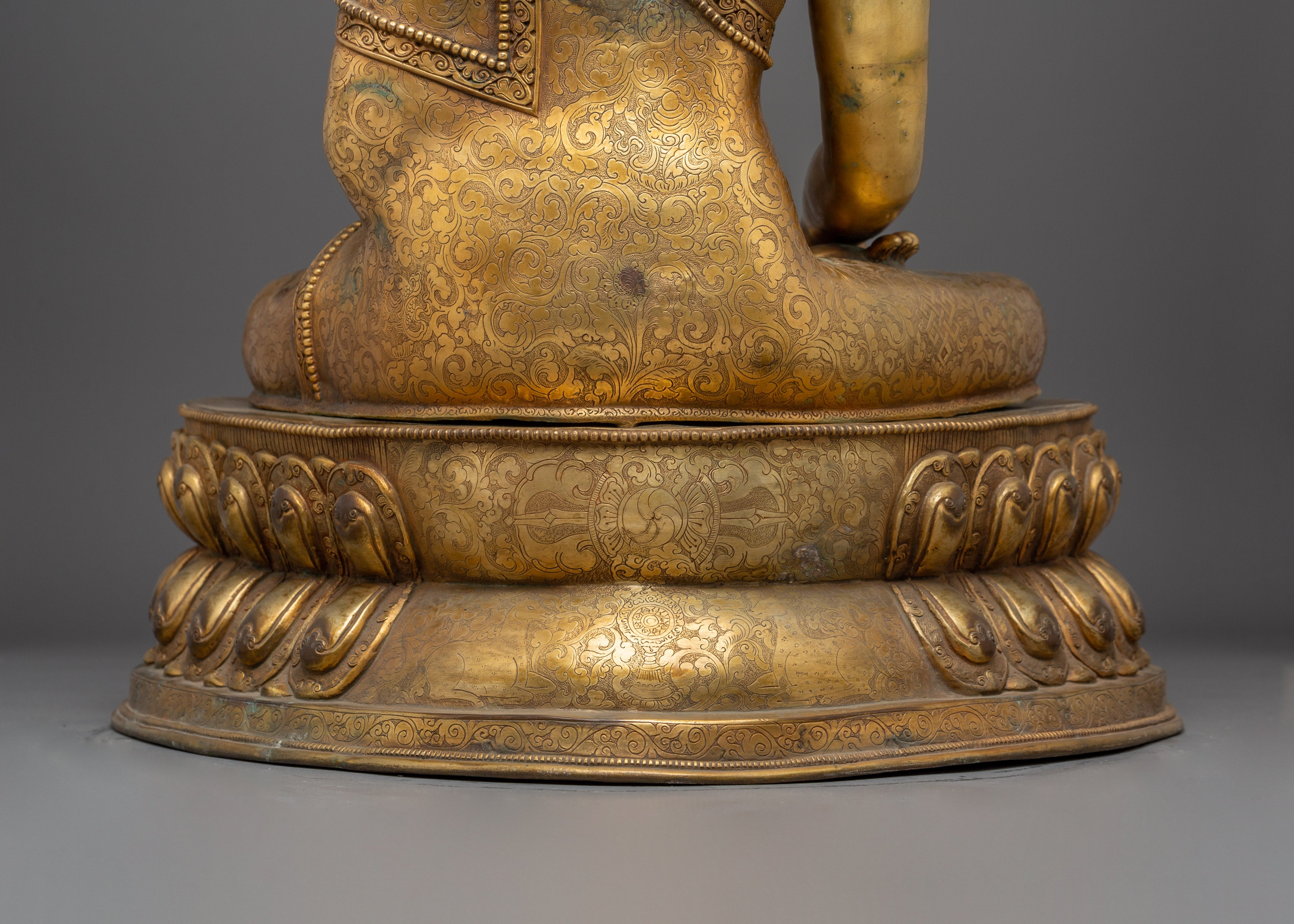 Copper Gold Plated Shakyamuni Buddha | Statue for Meditation, Spiritual Growth