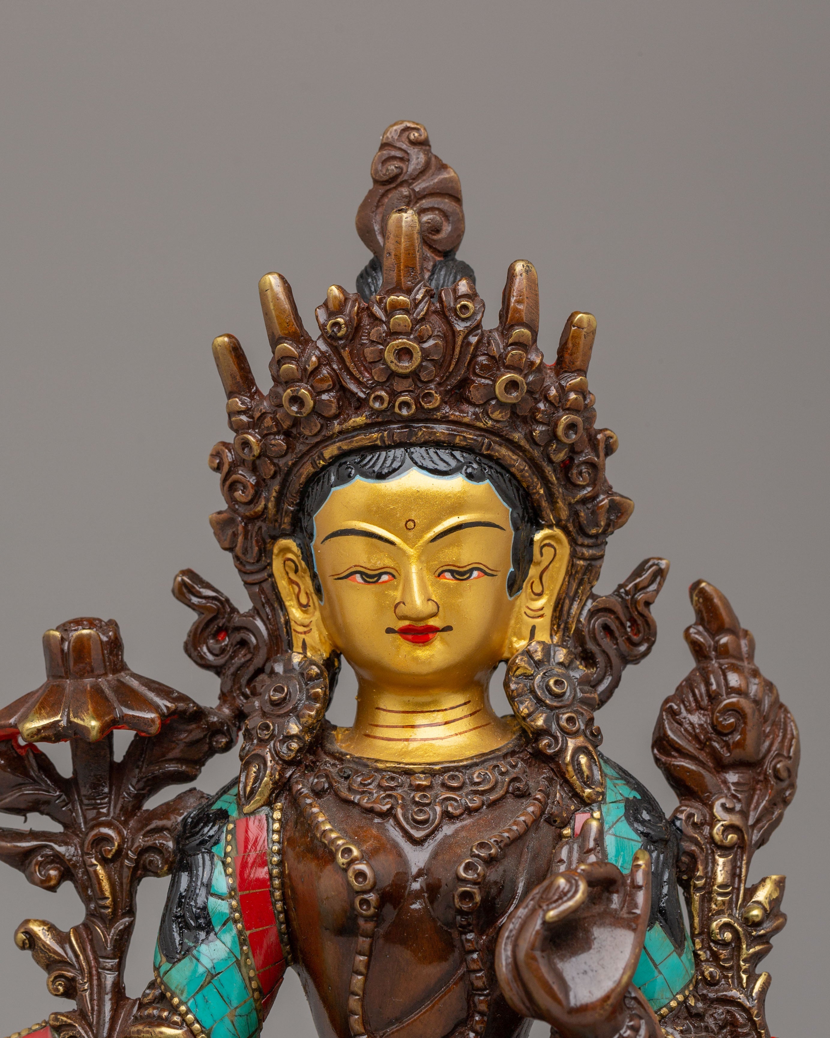 Handcrafted Green Tara Deity Figurine | Spiritual Artwork