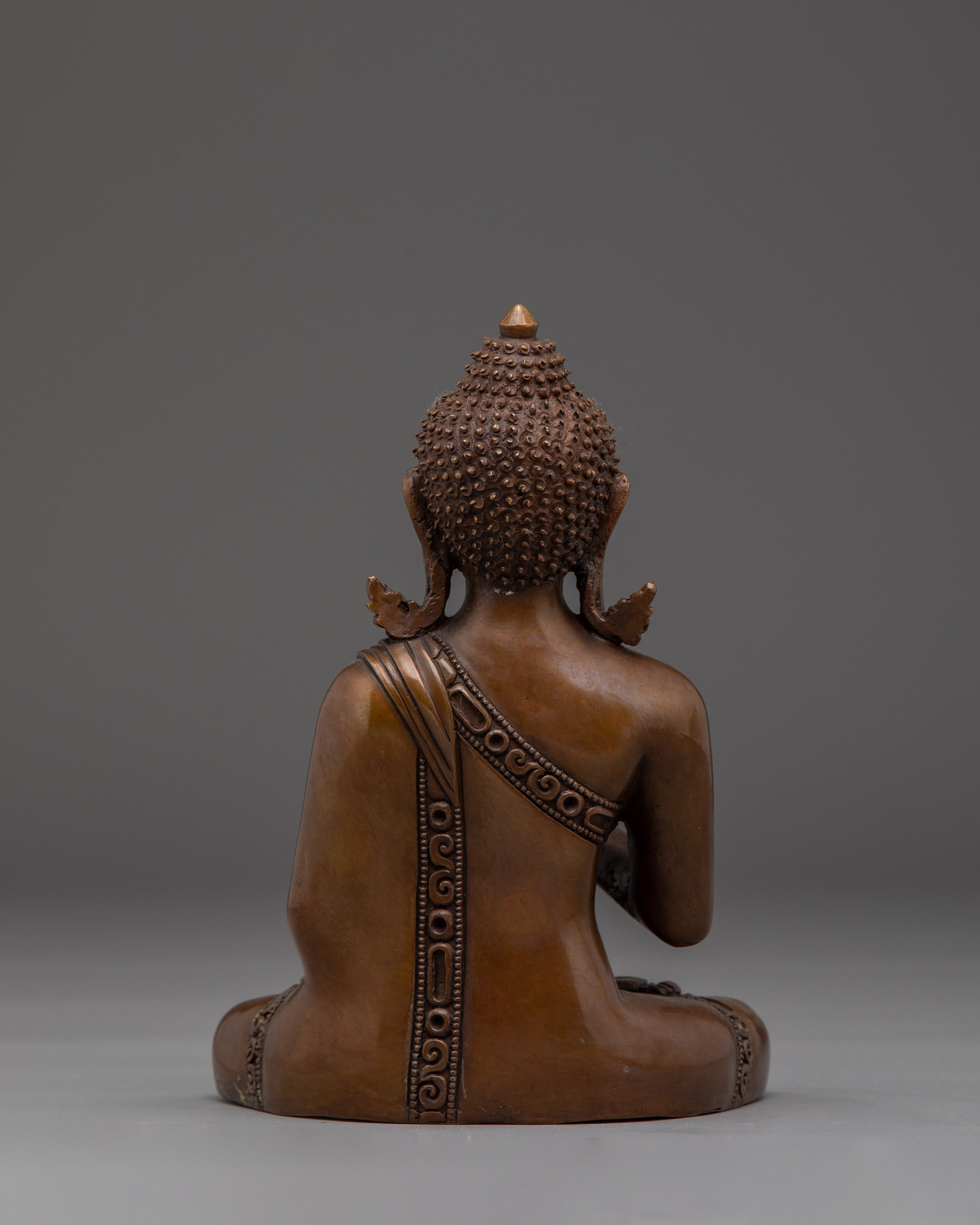 Amogasiddhi Buddha Statue in Oxidized Copper | Meditation and Spiritual Connection