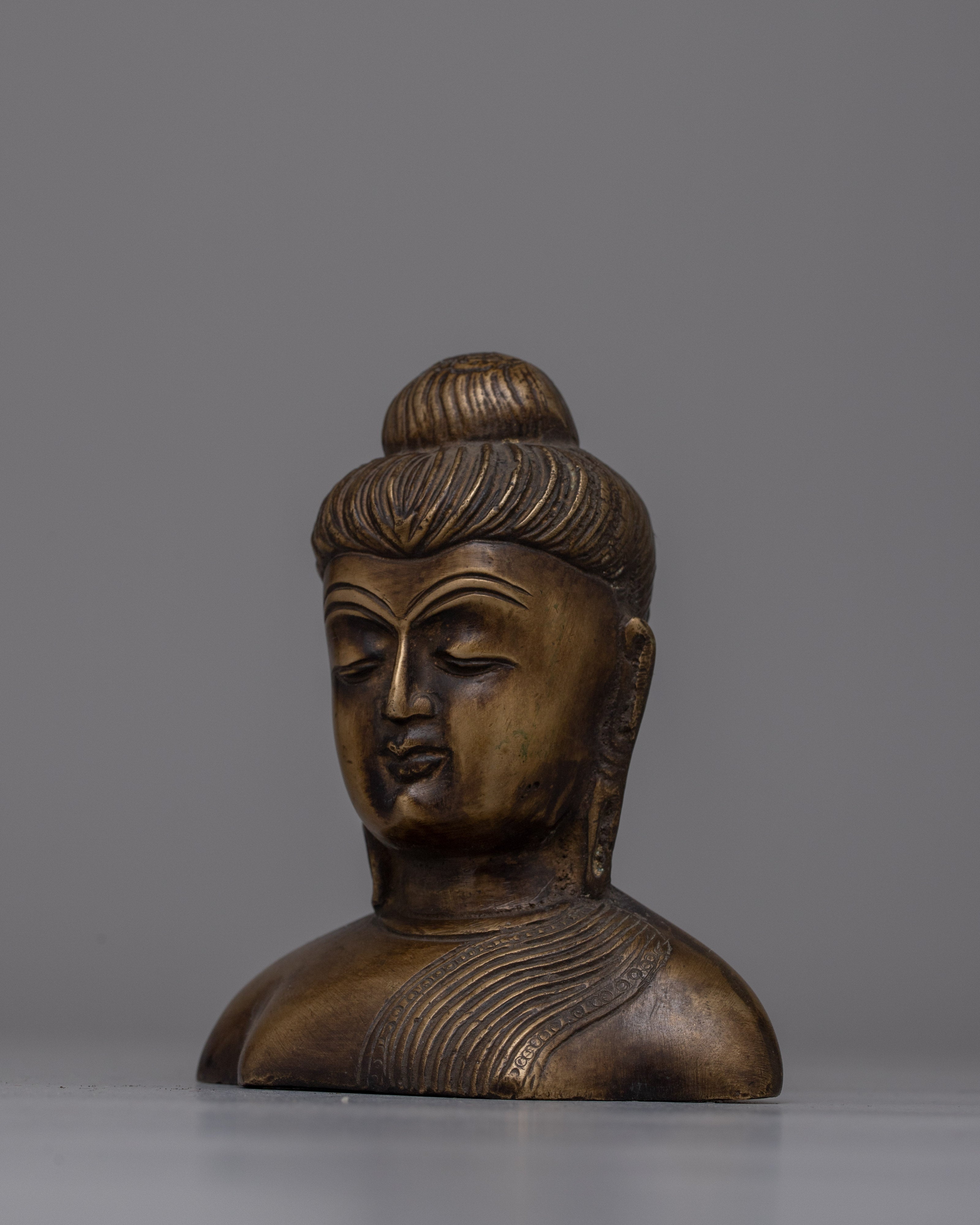 Sacred Brass Buddha Head | Perfect for Meditation and Peaceful Decor