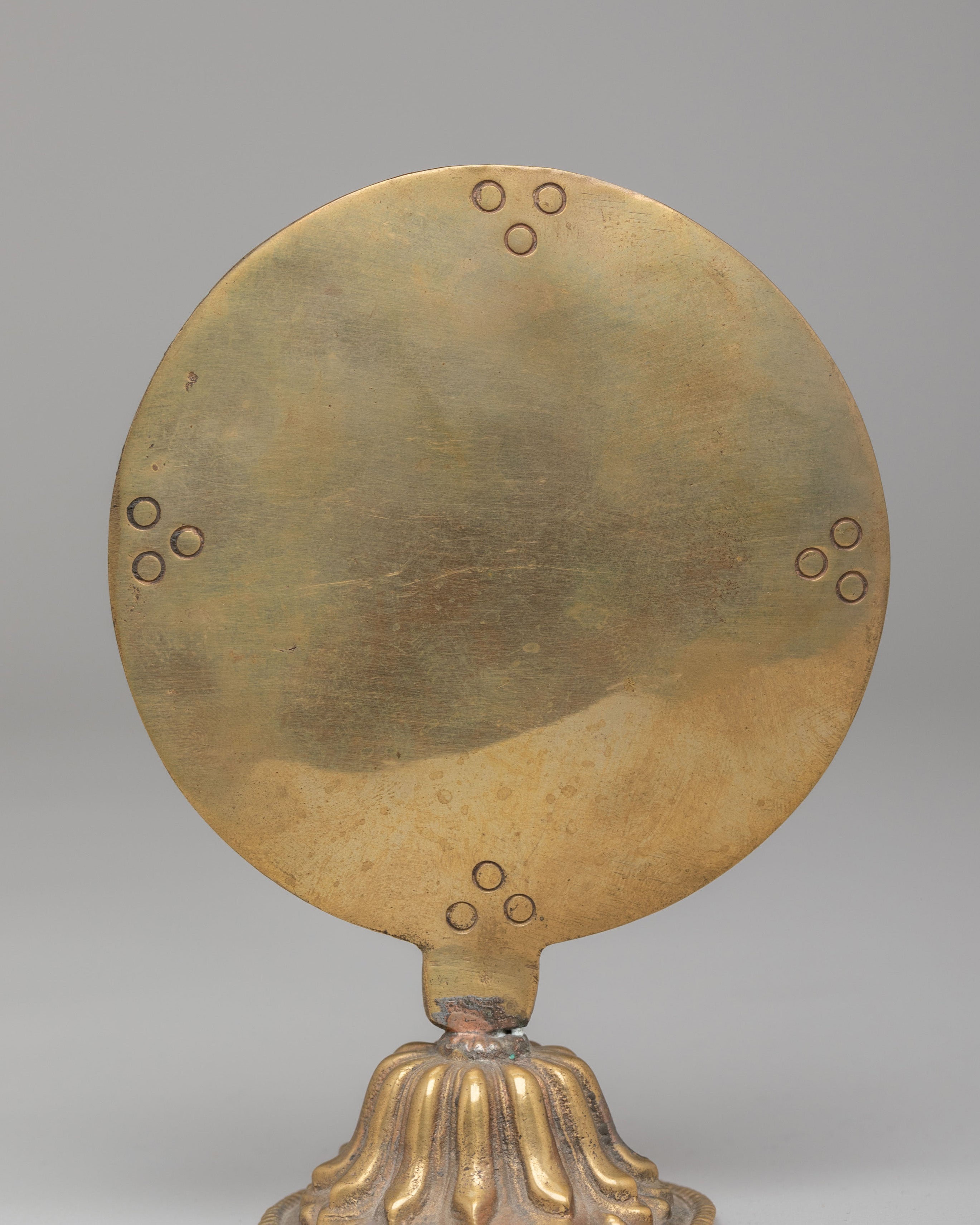 Tibetan Mirror Decor | Brass Buddhist Altar Piece