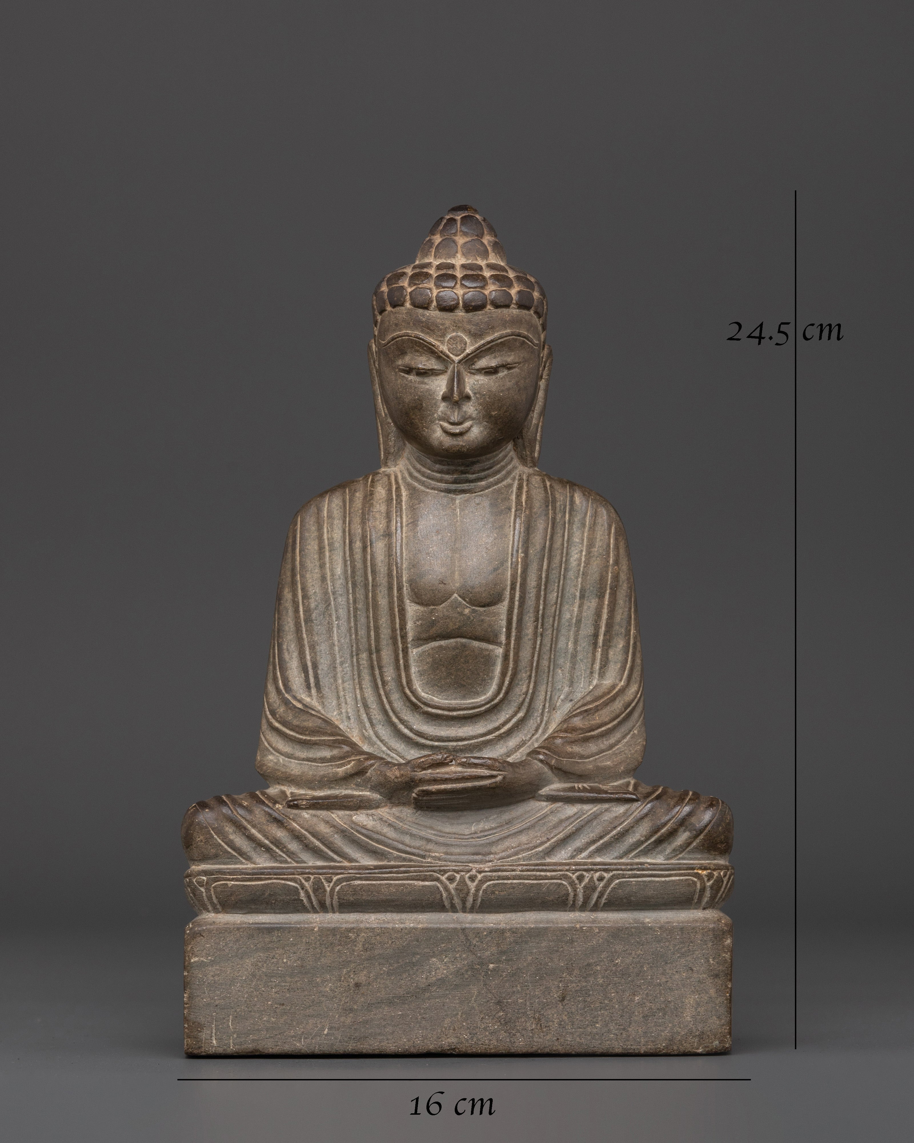 Sacred Amitabha Buddha Sculpture | Handcrafted Stone Buddha Statue for Meditation