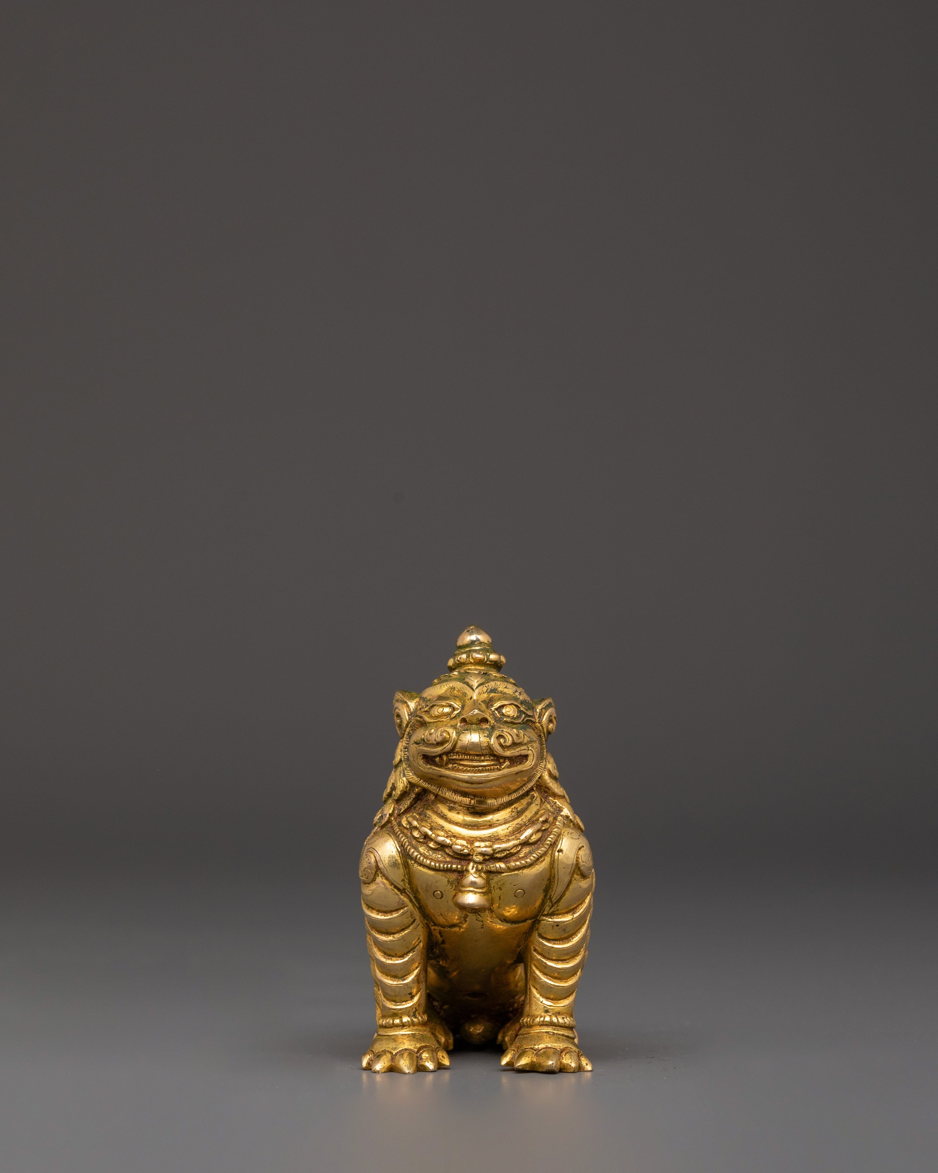 Handmade Lion Set Sculpture | Copper & Gold Plated Protective Decor