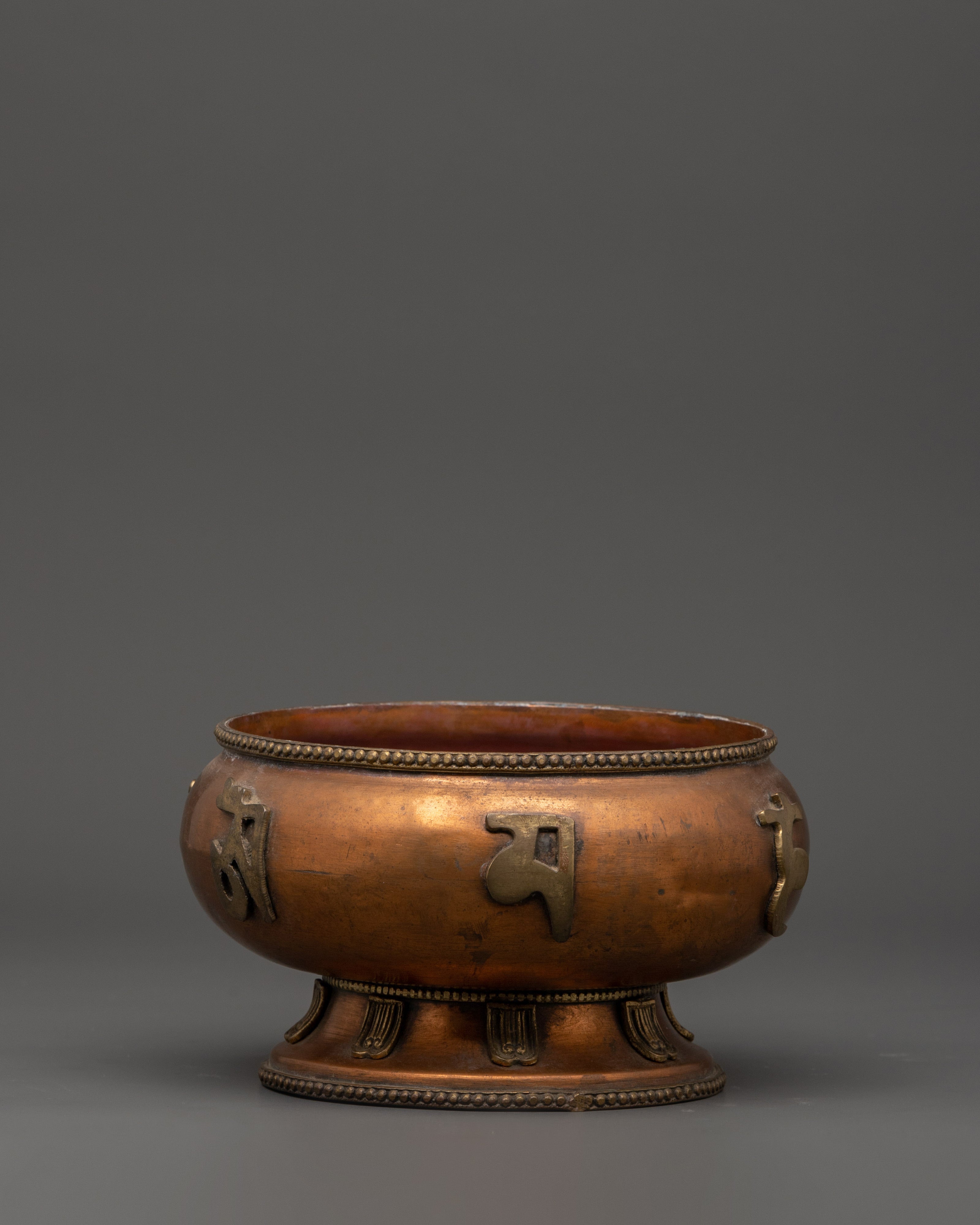 Traditional Religious Rice Pot | Brass Decor for Prayer and Offerings