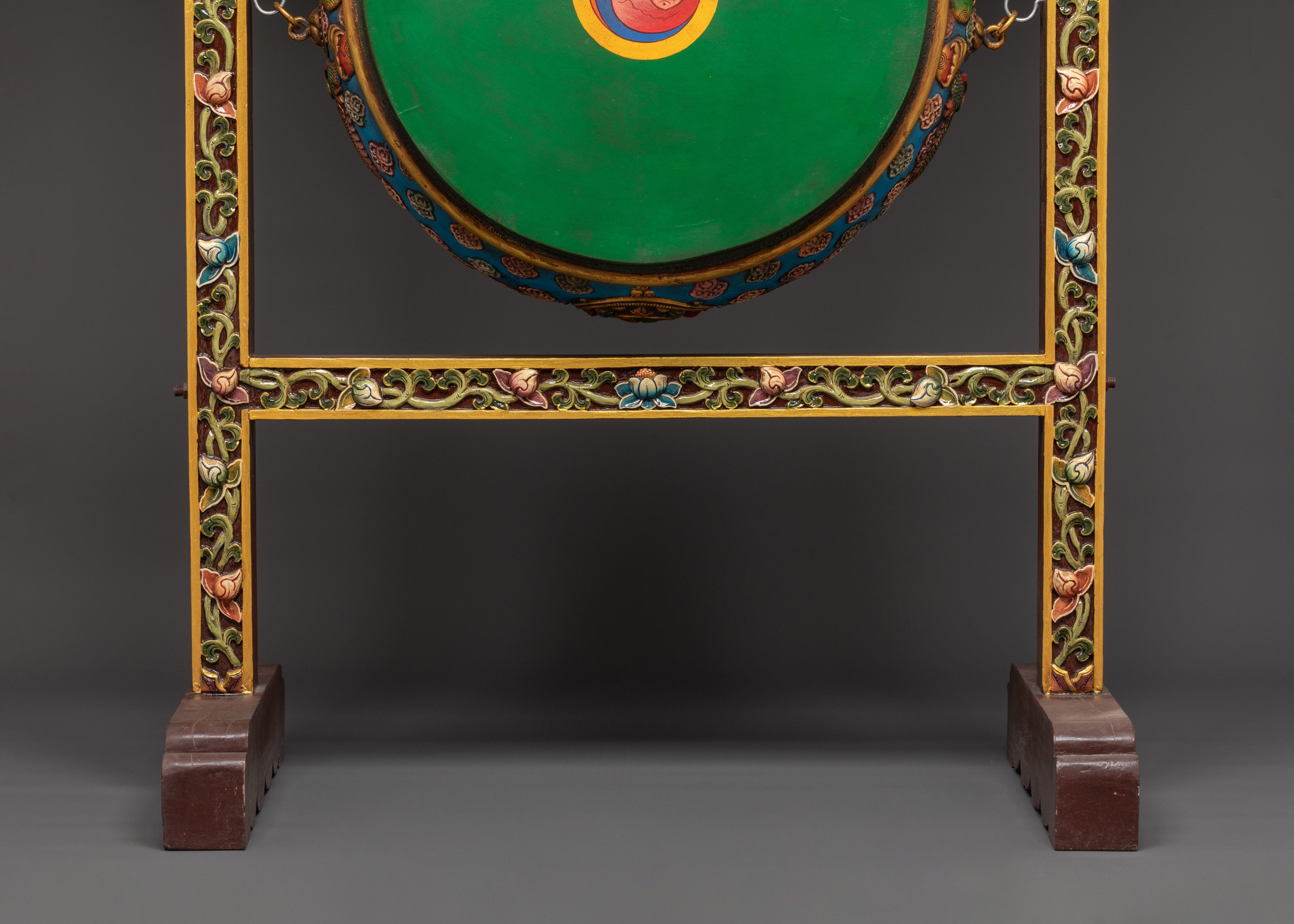 Traditional Tibetan Drum | Handmade Himalayan Drum with Dragon Motif