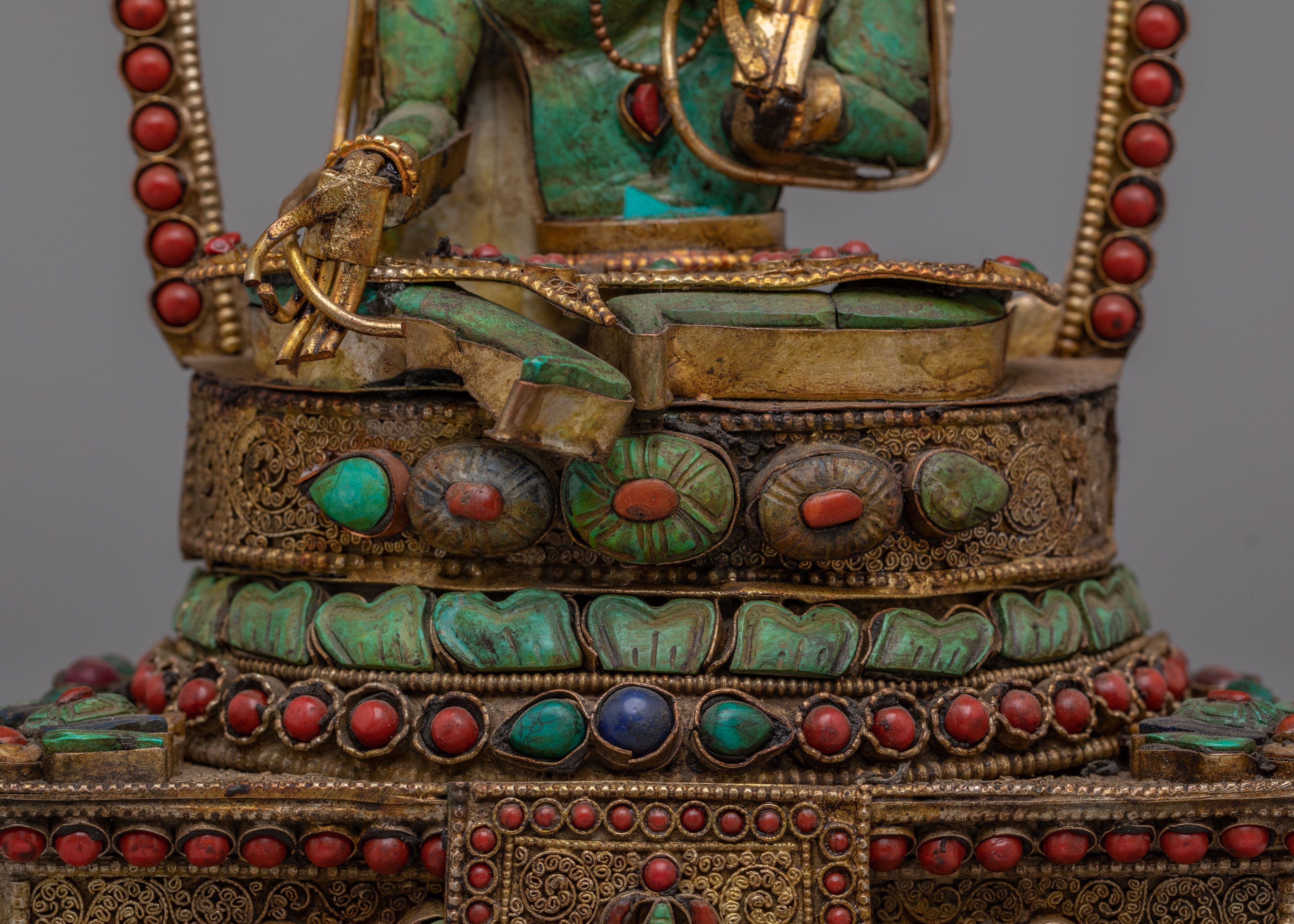 Handcrafted Green Tara Statue for Decor | Tibetan Buddhist Deity