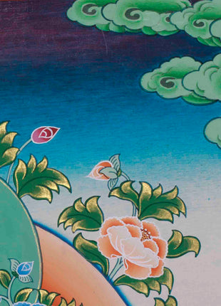 Original Hand-Painted Four Armed Chenrezig Thangka | Tibetan Buddhist Painting