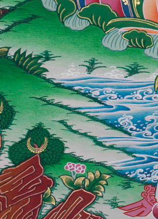 Original Hand-Painted Four Armed Chenrezig Thangka | Tibetan Buddhist Painting