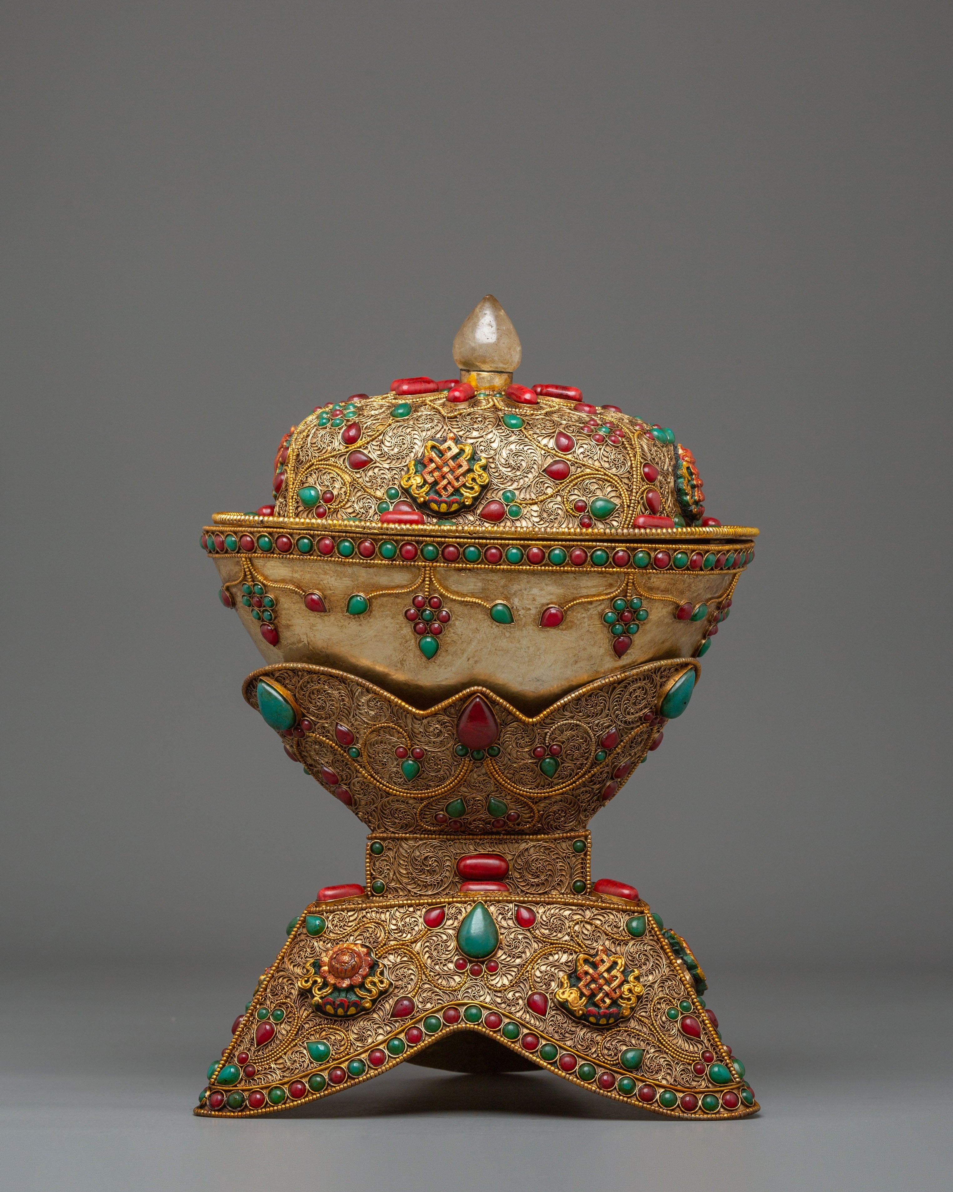 Kapala Skull Cup for Buddhist Rituals | Sacred Tibetan Offering Vessel