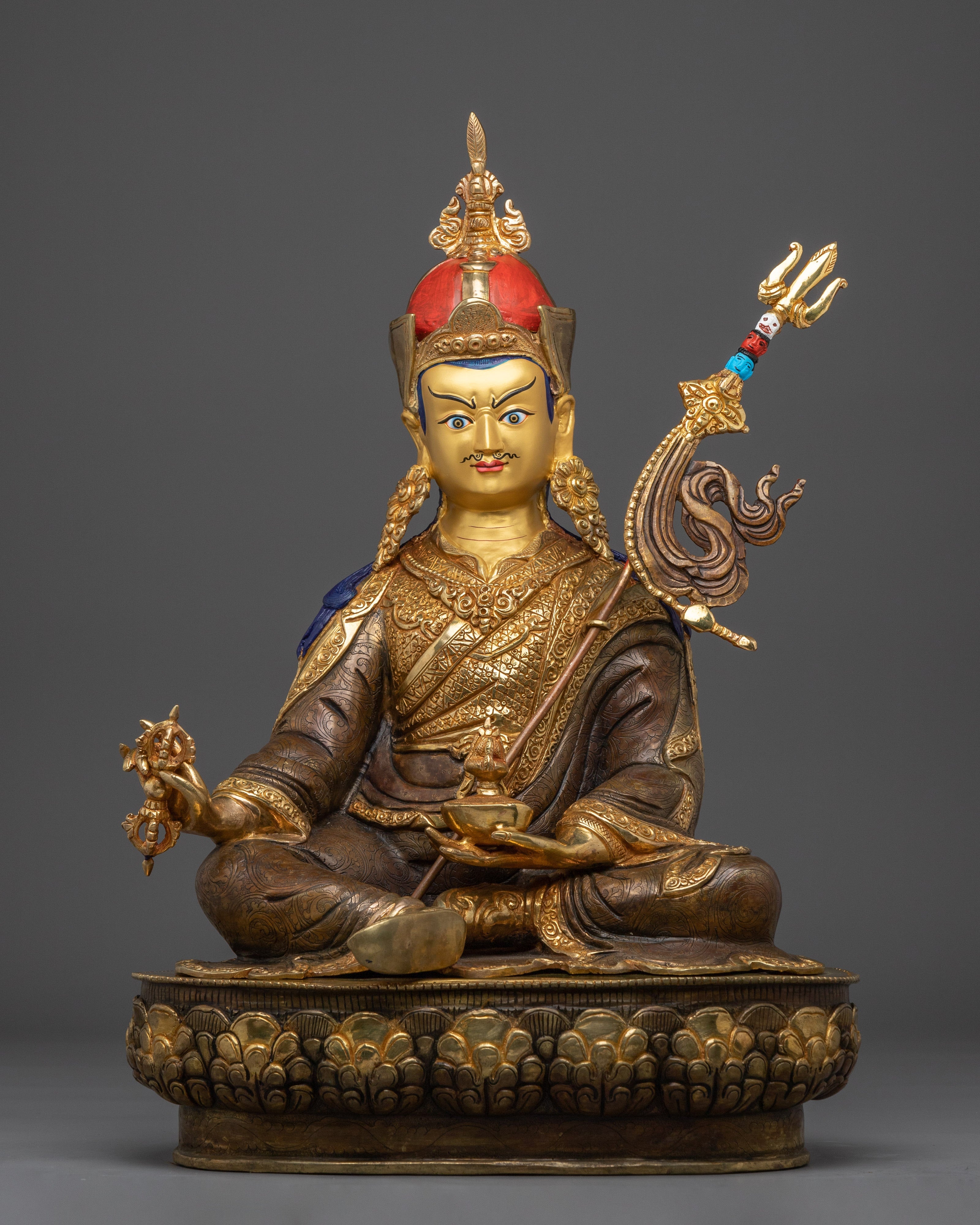 Guru Rinpoche Statue Crafted with Copper