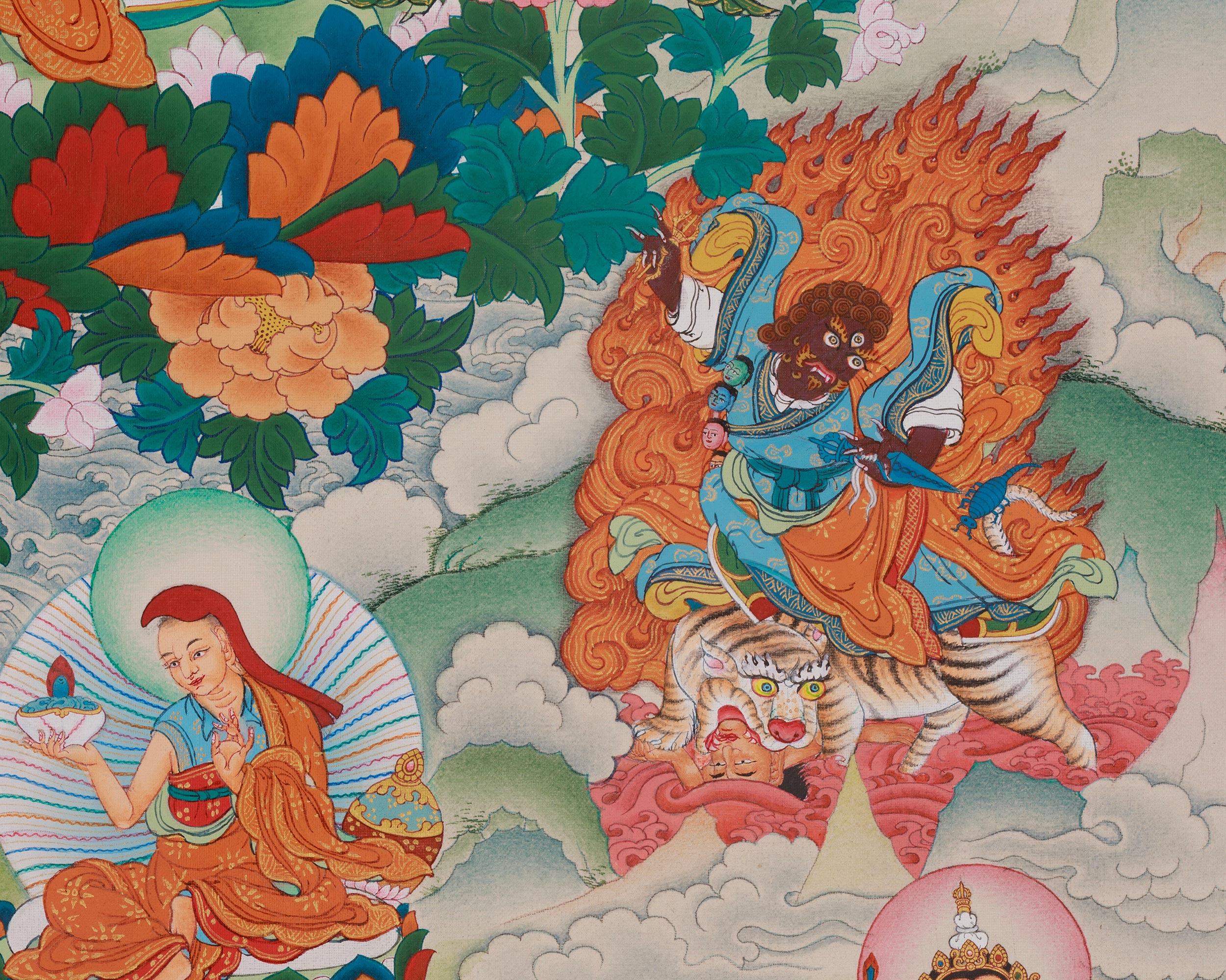 Vajrayana Guru Rinpoche Artwork | Sacred Padmasambhava Thangka Painting