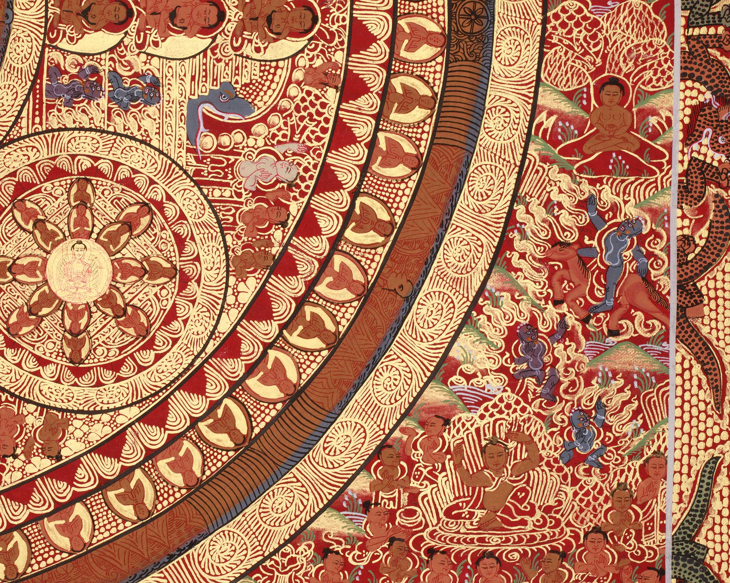 Shakyamuni Buddha Mandala Painting | A Sacred Thangka of Enlightenment and Cosmic Order
