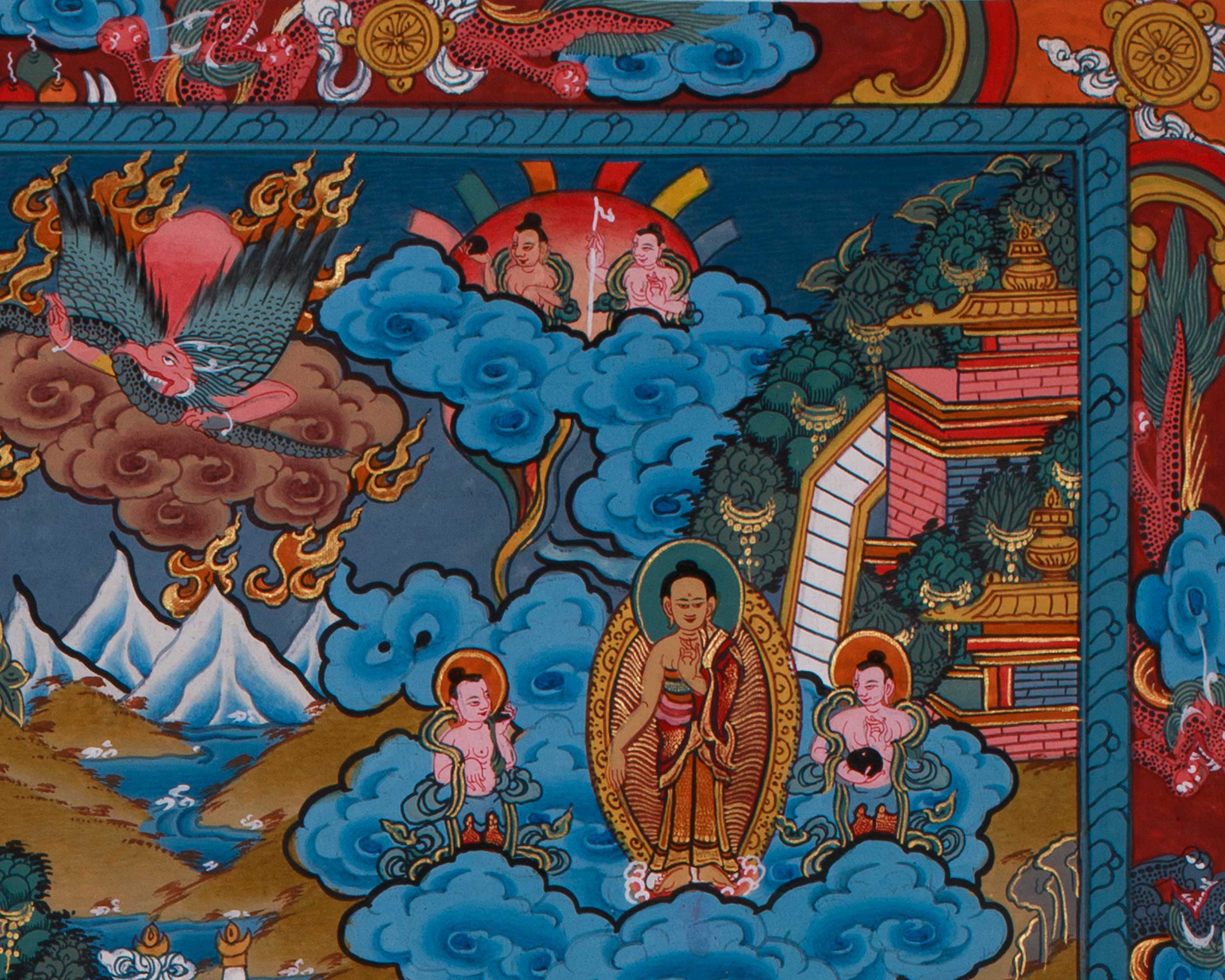 Tibetan Thangka of Buddha Life History | Sage of Shakya Clan