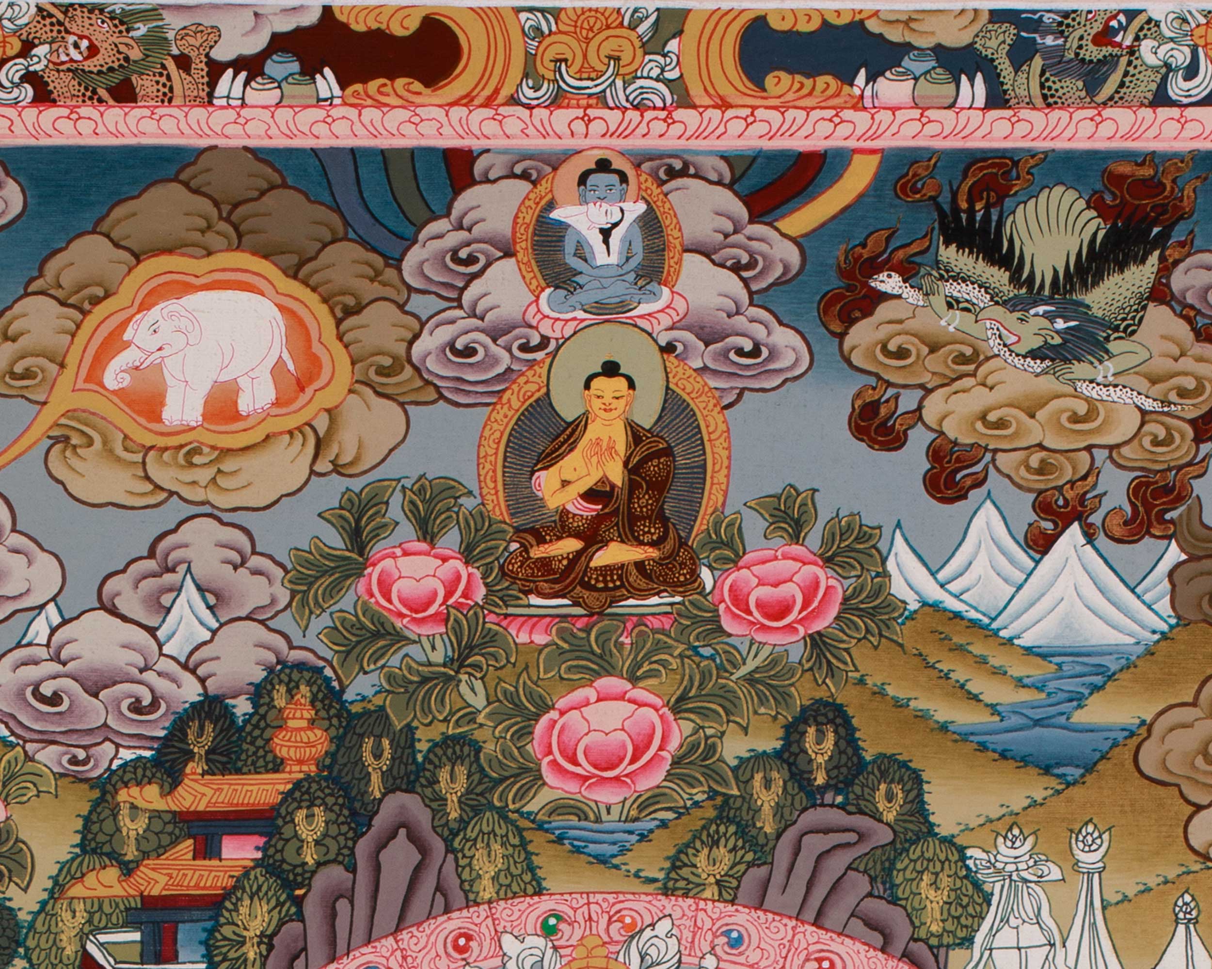 Buddha Life Story Thangka | Buddha of Enlightenment