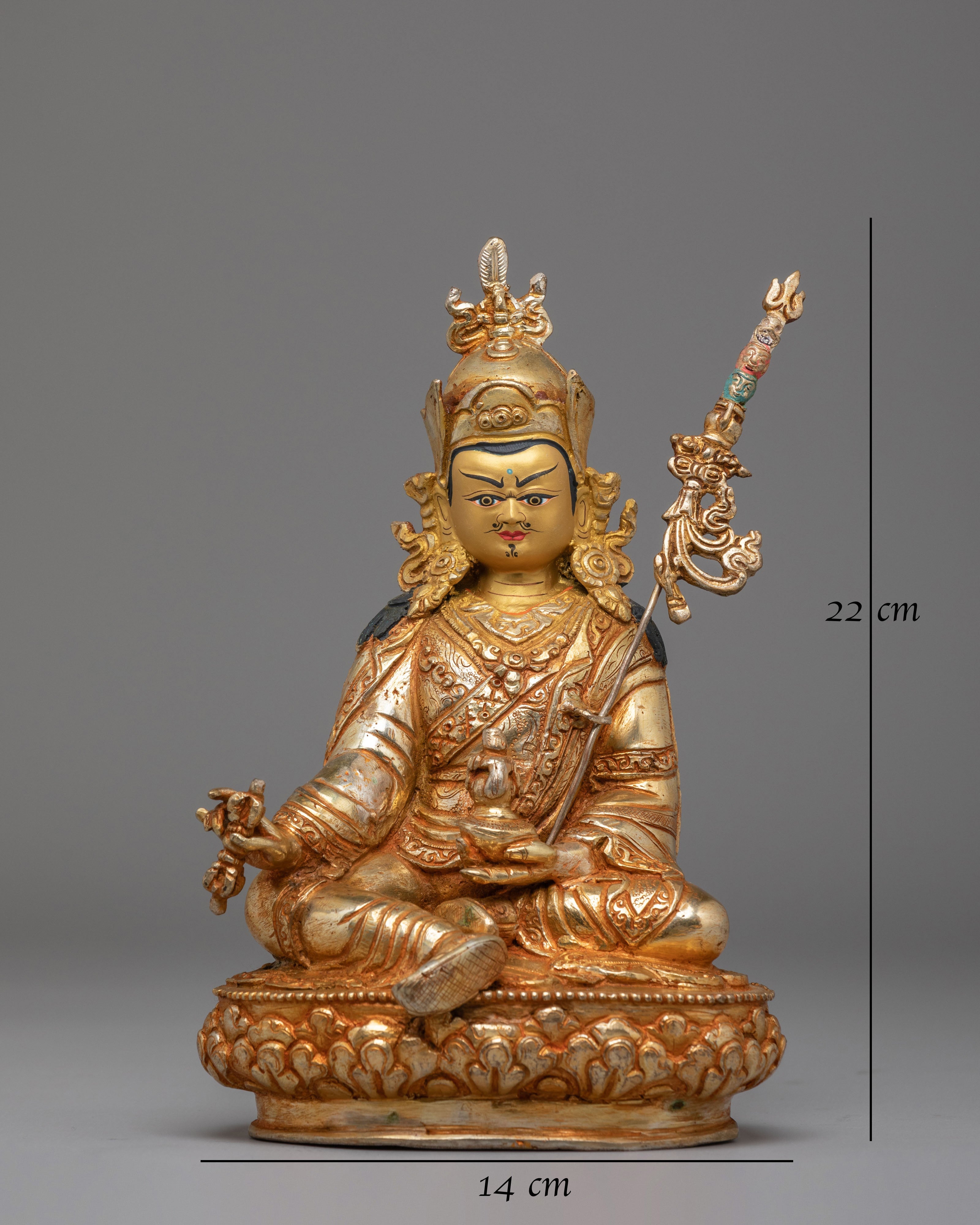 Traditional Buddhist Guru Rinpoche Sculpture | Spiritual Decor for Meditation