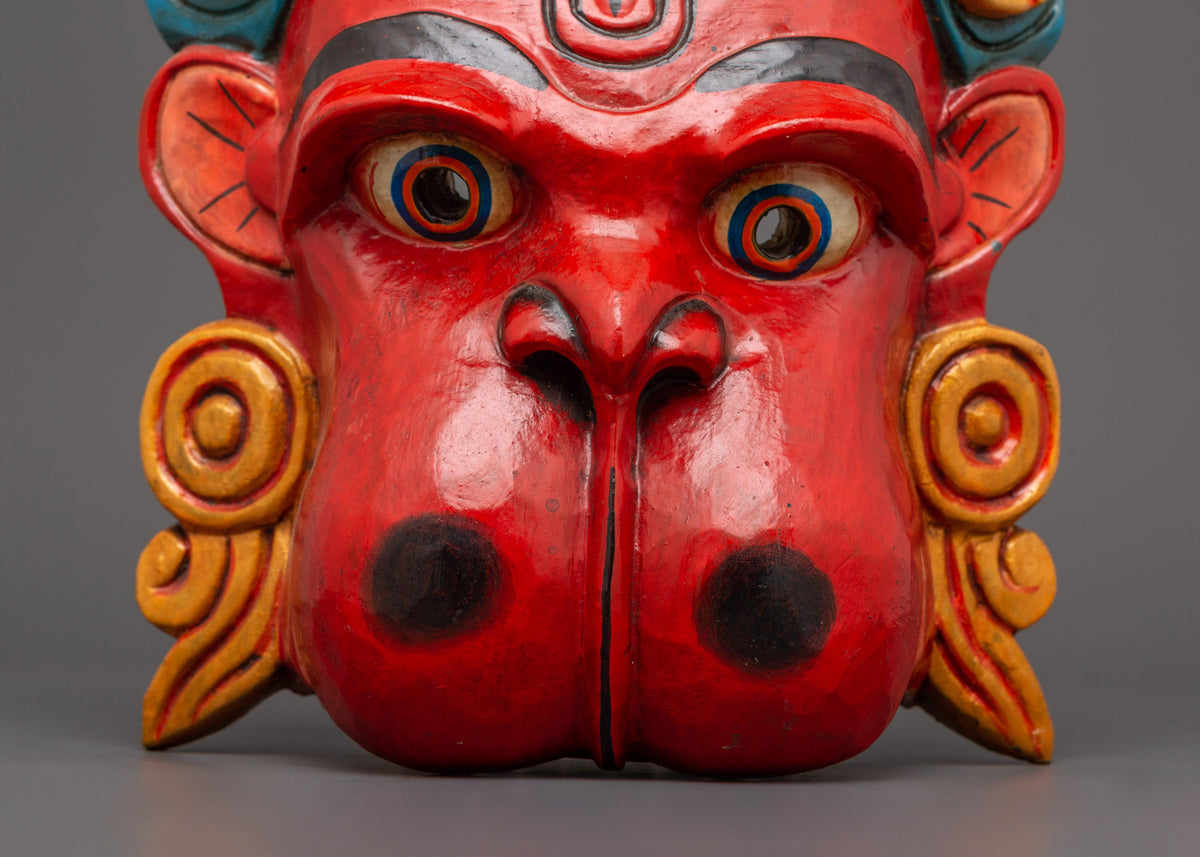 Hanuman Ritual Mask Hindu Deity Hanuman Mask | Sacred Wall Art