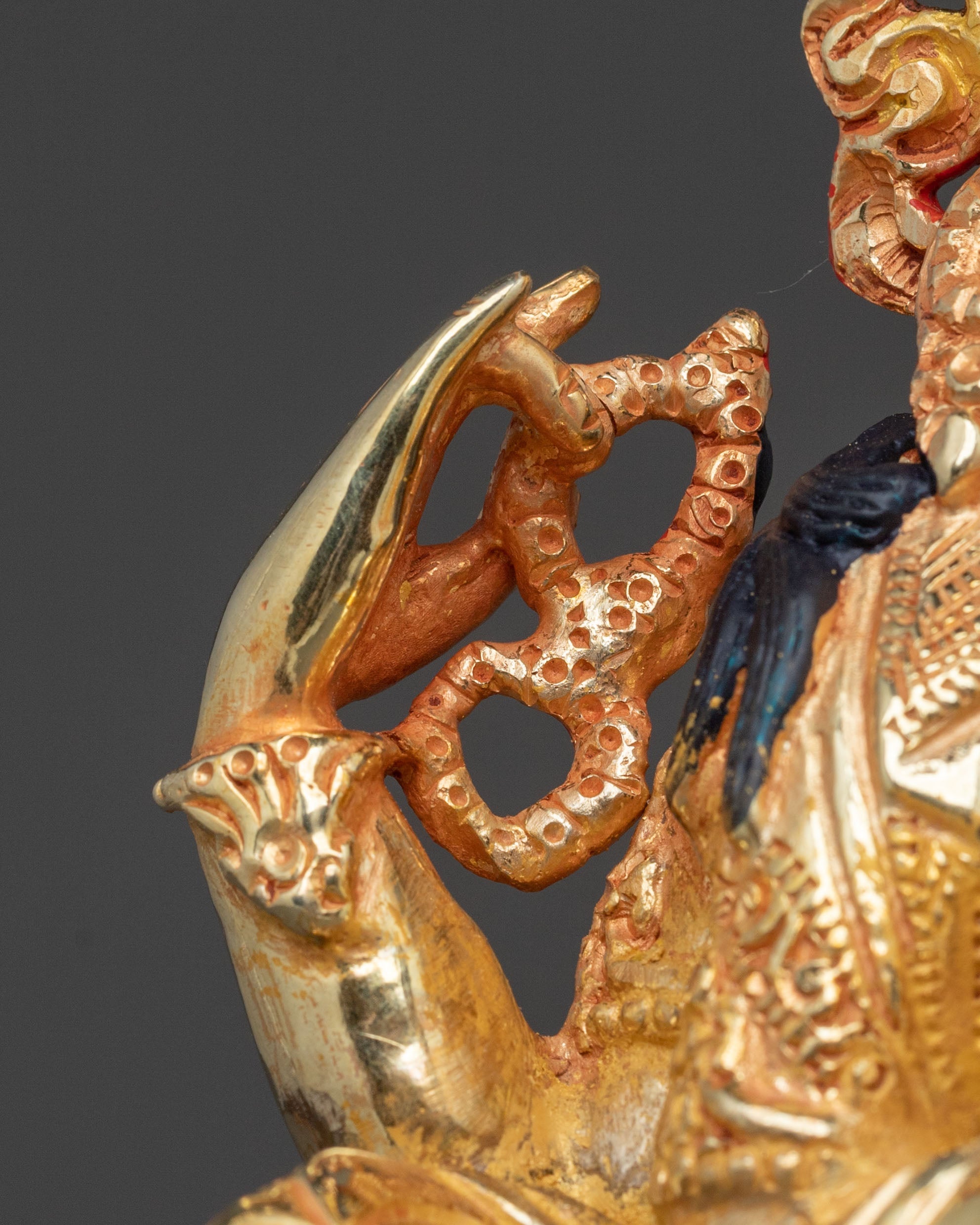 Hand Carved Chenrezig Copper Statue | Sacred Meditation Sculpture