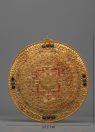 Wall Hanging Metal Mandala Thanka | Spiritual Home Decor