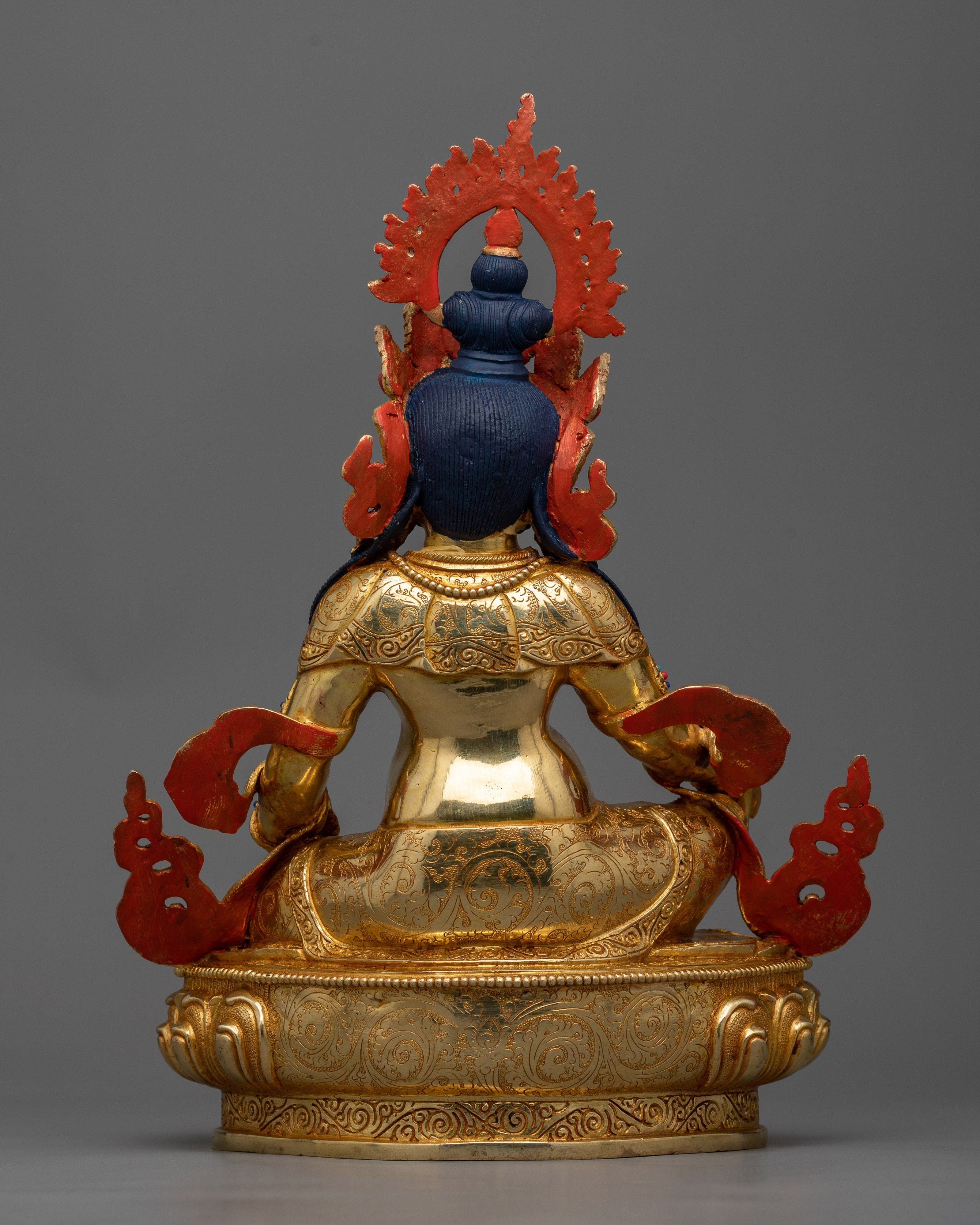 Yellow Dzambhala Copper Sculpture | Buddhist Deity of Wealth and Prosperity