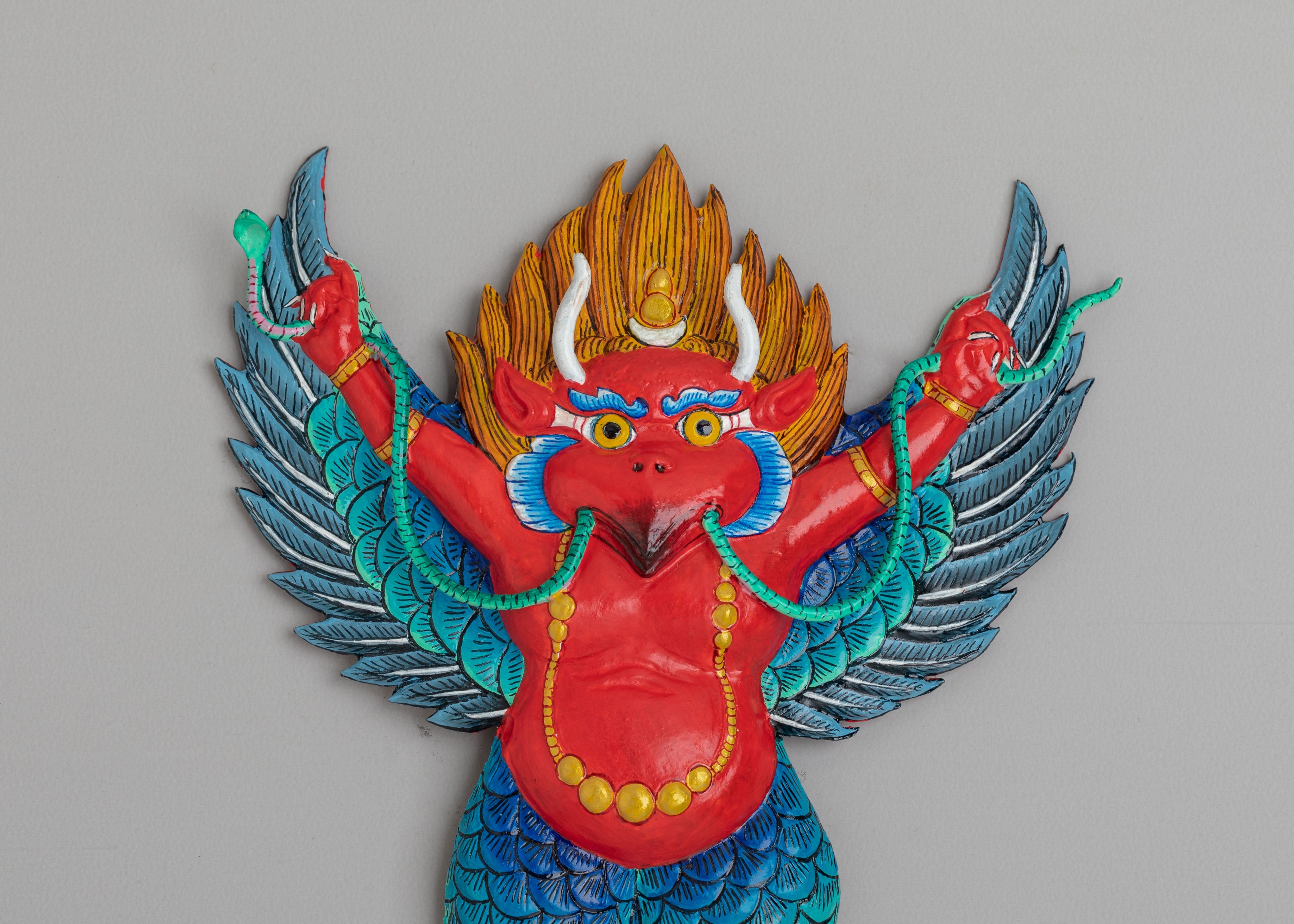 Buddhist Garuda Wall Hanging | Handcrafted Protector Wall Decor