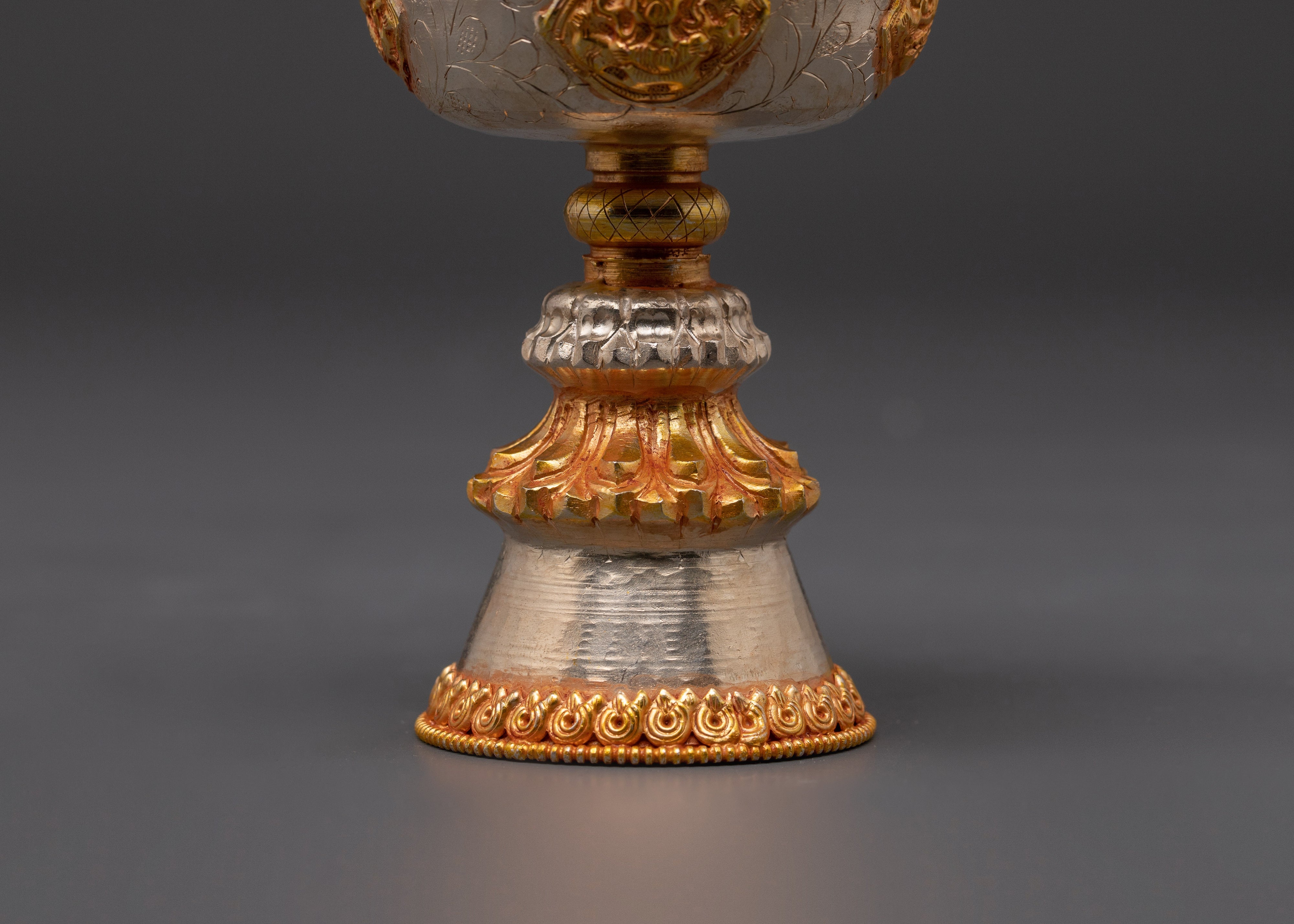 Worship Butter Lamp Set | Gold & Silver Plated Ritual Lamps