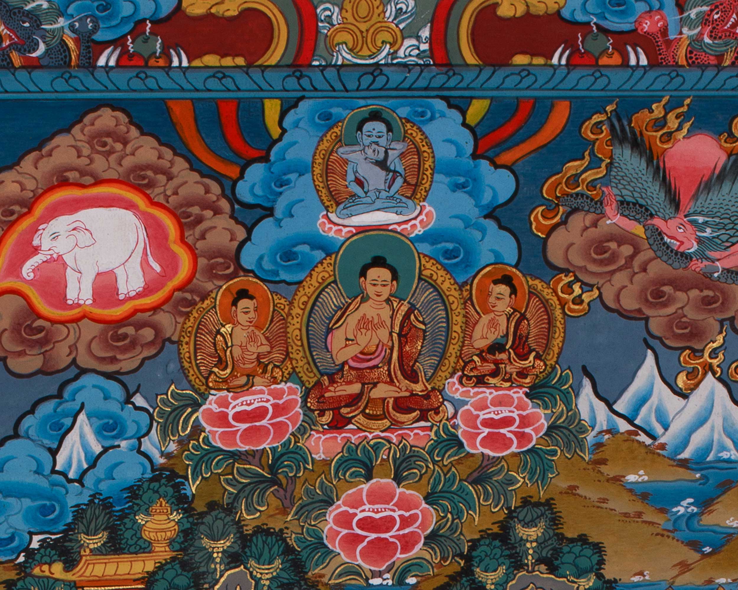 Tibetan Thangka of Buddha Life History | Sage of Shakya Clan