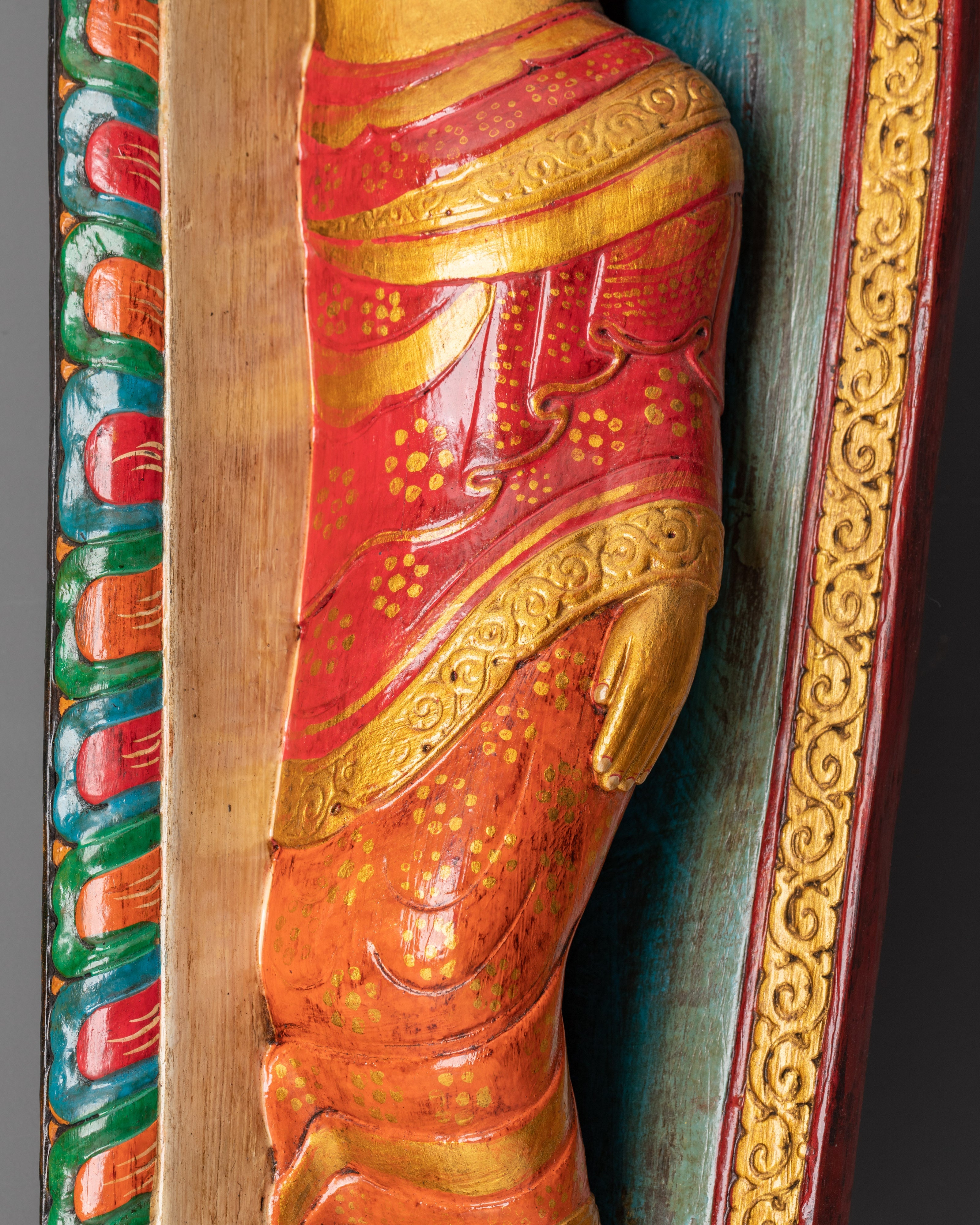 Hand-Carved Wooden Sleeping Buddha Statue | Symbolizing Peace and Enlightenment
