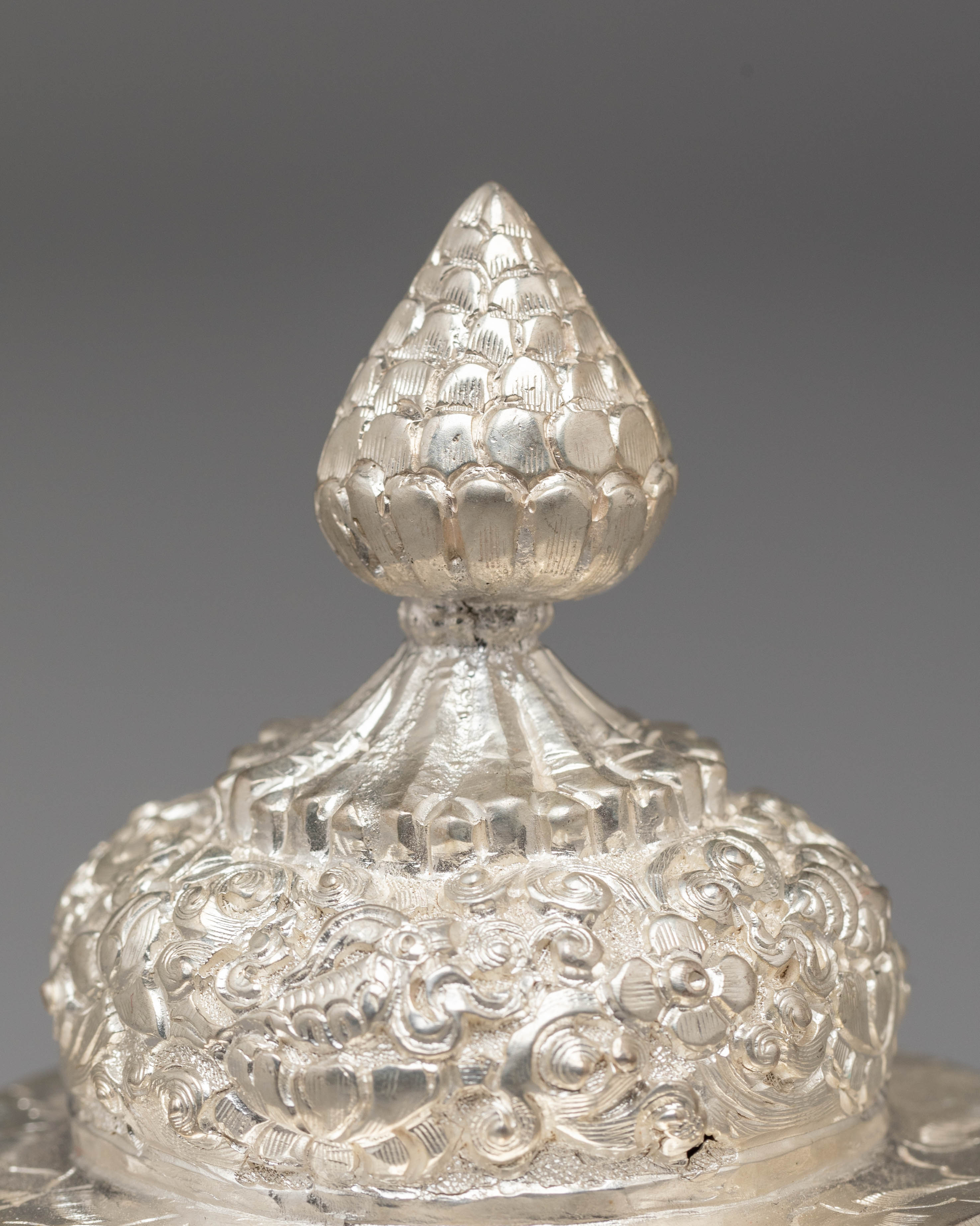Traditional Rice Offering Pot for Puja and Ceremonies | Silver Plated Ritual Vessel