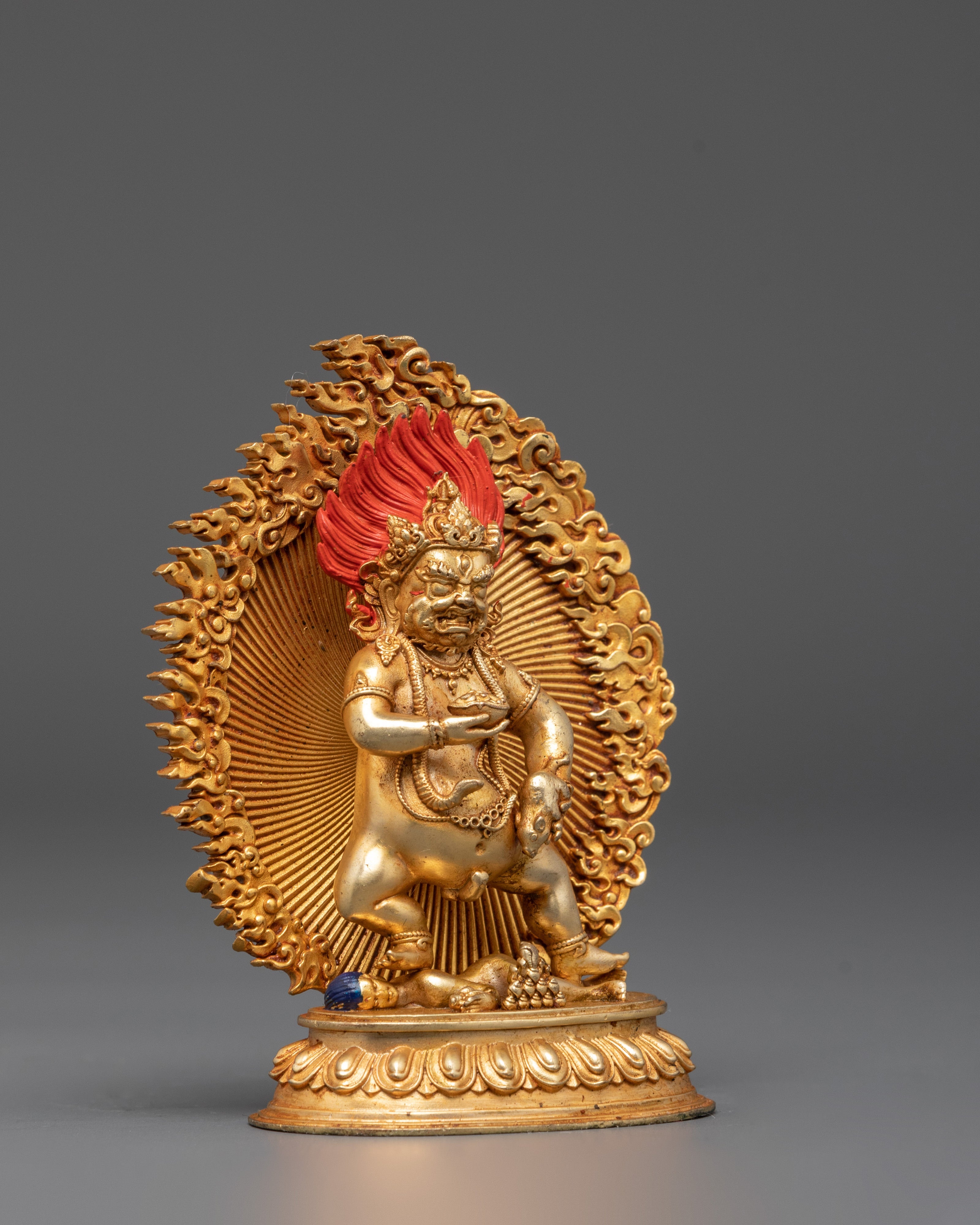 Spiritual Wealth Guardian Black Dzambhala | Handcrafted Tibetan Sculpture
